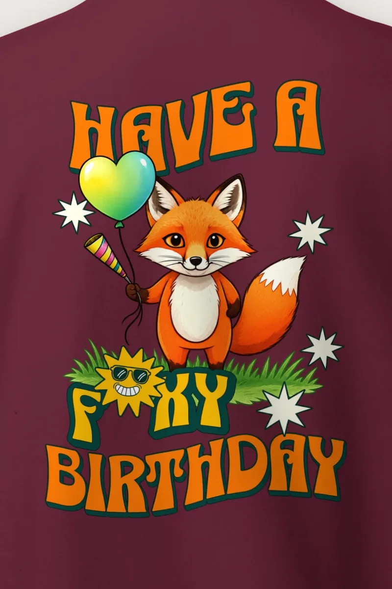 "Have A Foxy Birthday" Heavy Blend Unisex Crewneck Sweatshirt