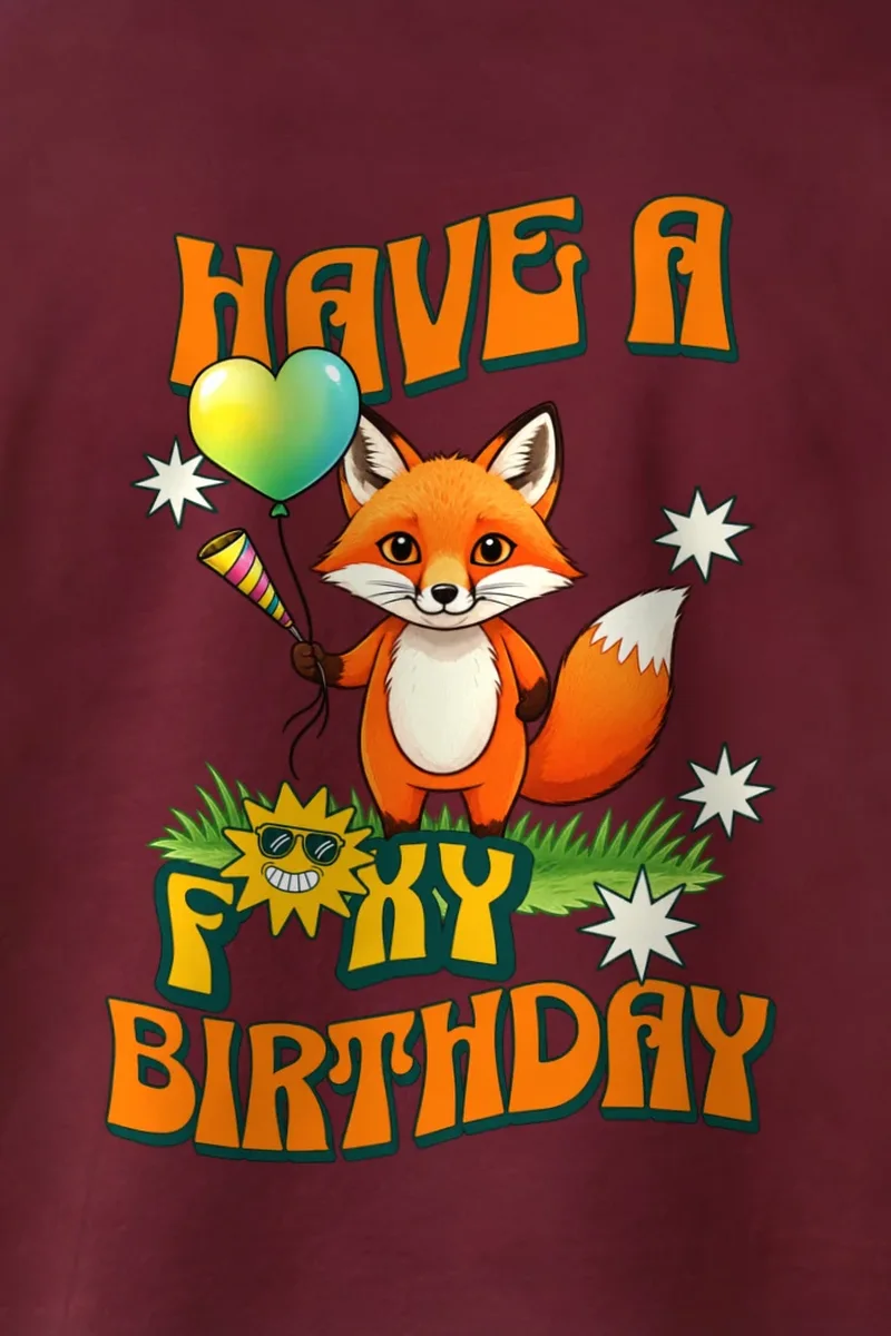 "Have A Foxy Birthday" Heavy Blend Unisex Crewneck Sweatshirt