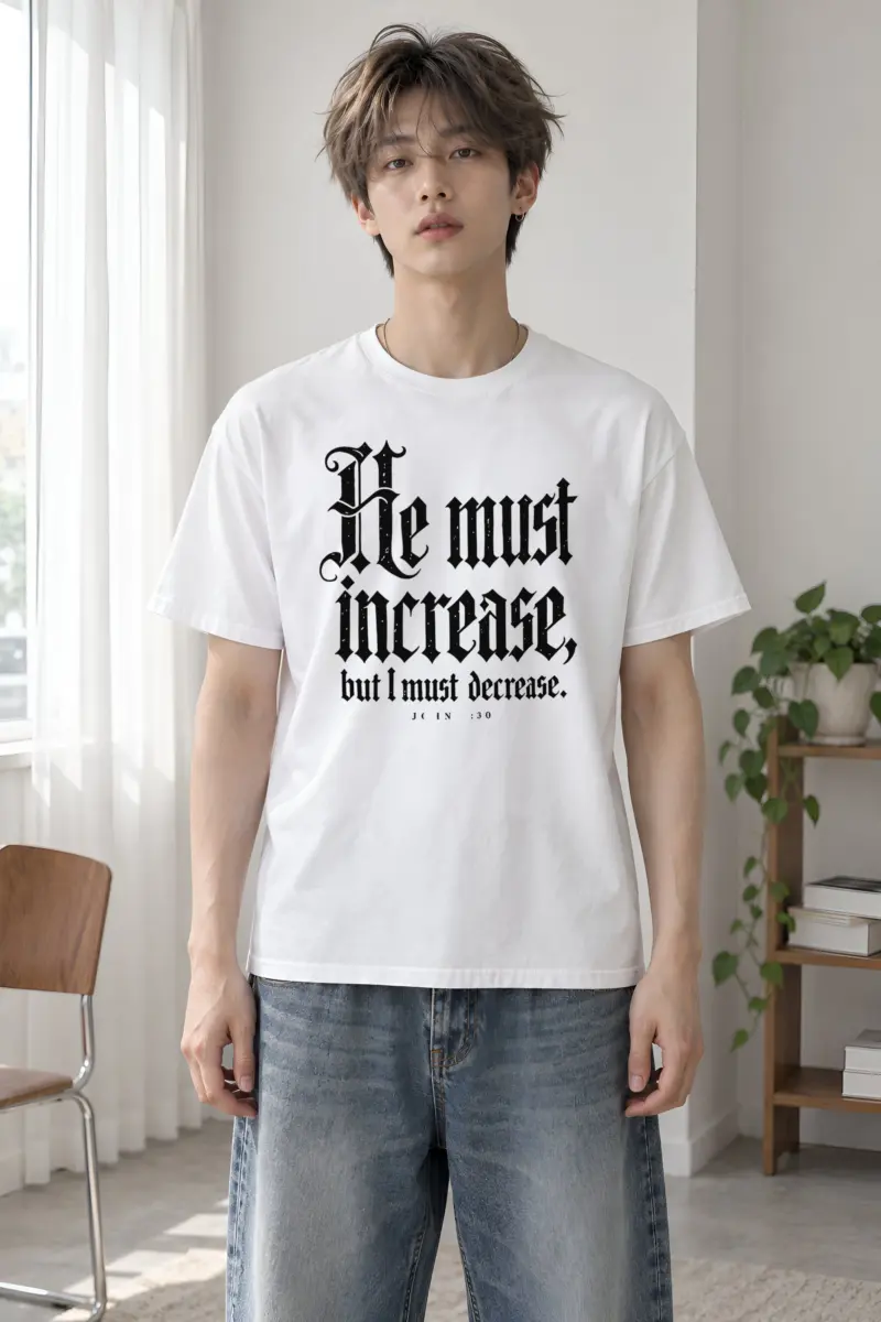 "He Must Increase" Heavyweight Unisex Crewneck T-shirt