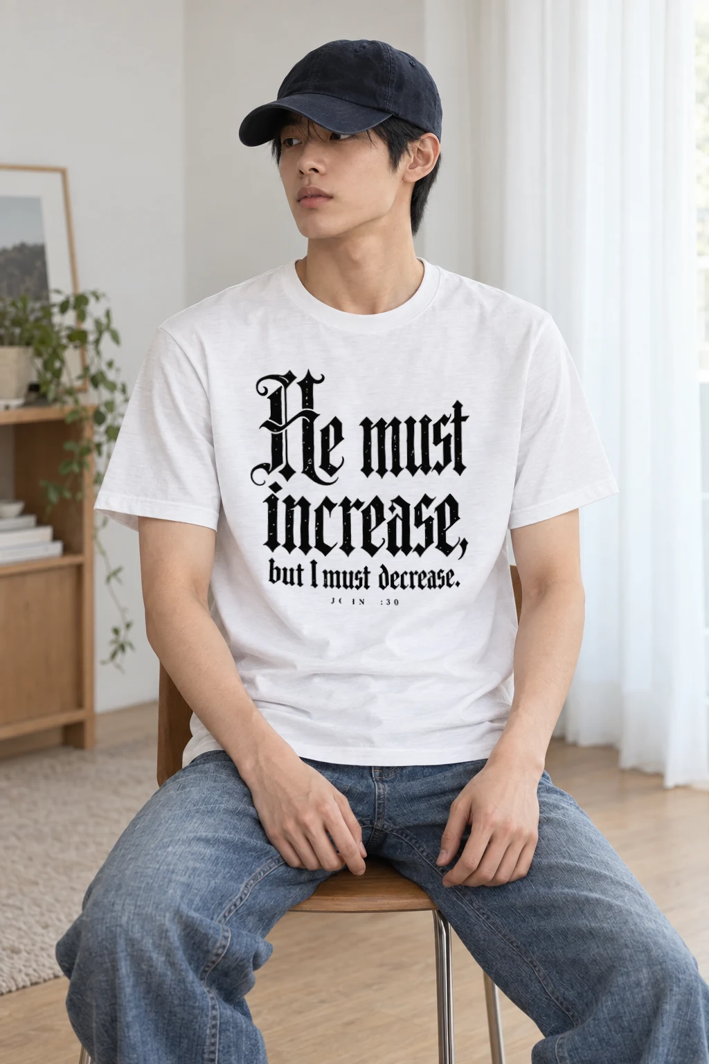 "He Must Increase" Heavyweight Unisex Crewneck T-shirt