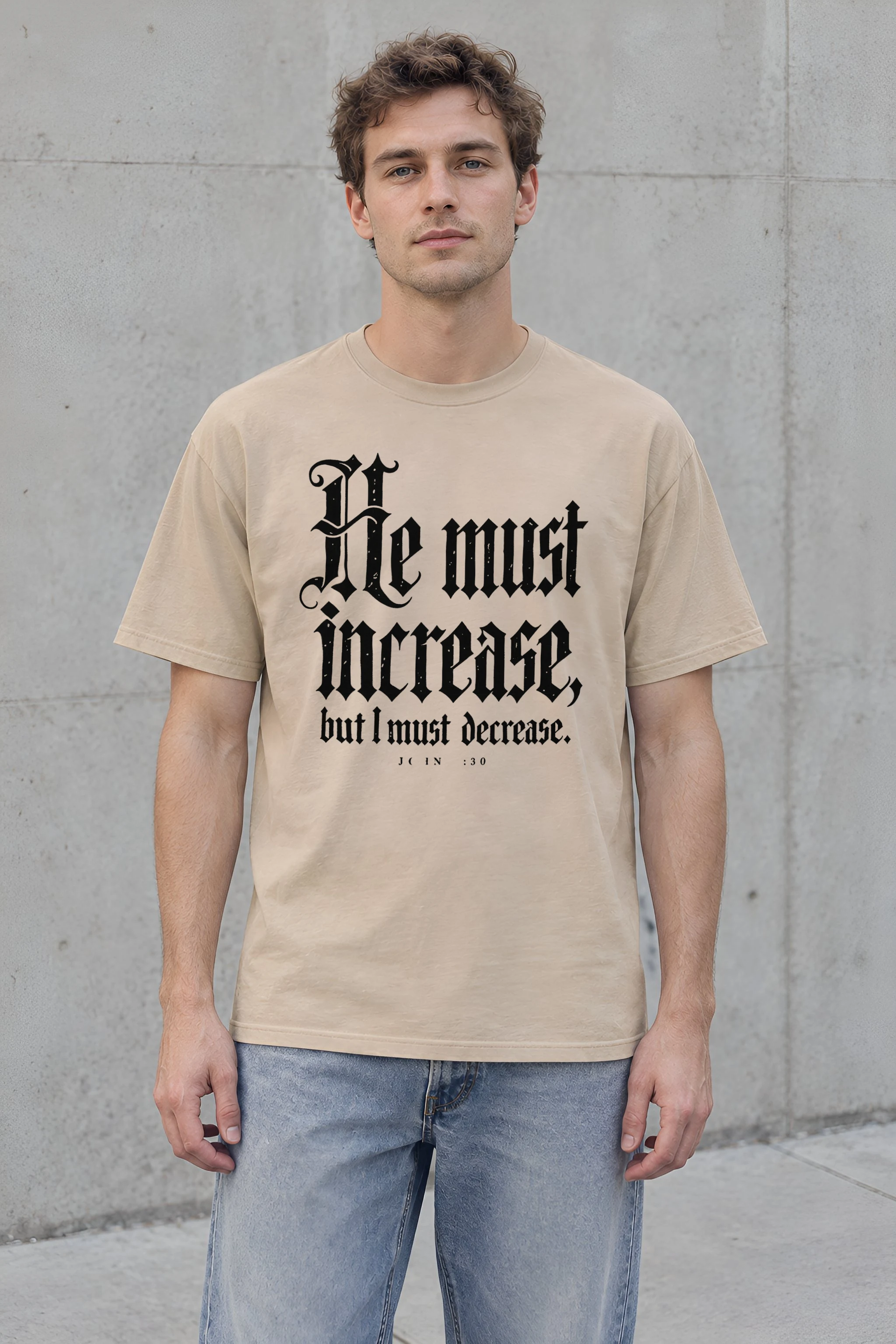"He Must Increase" Heavyweight Unisex Crewneck T-shirt