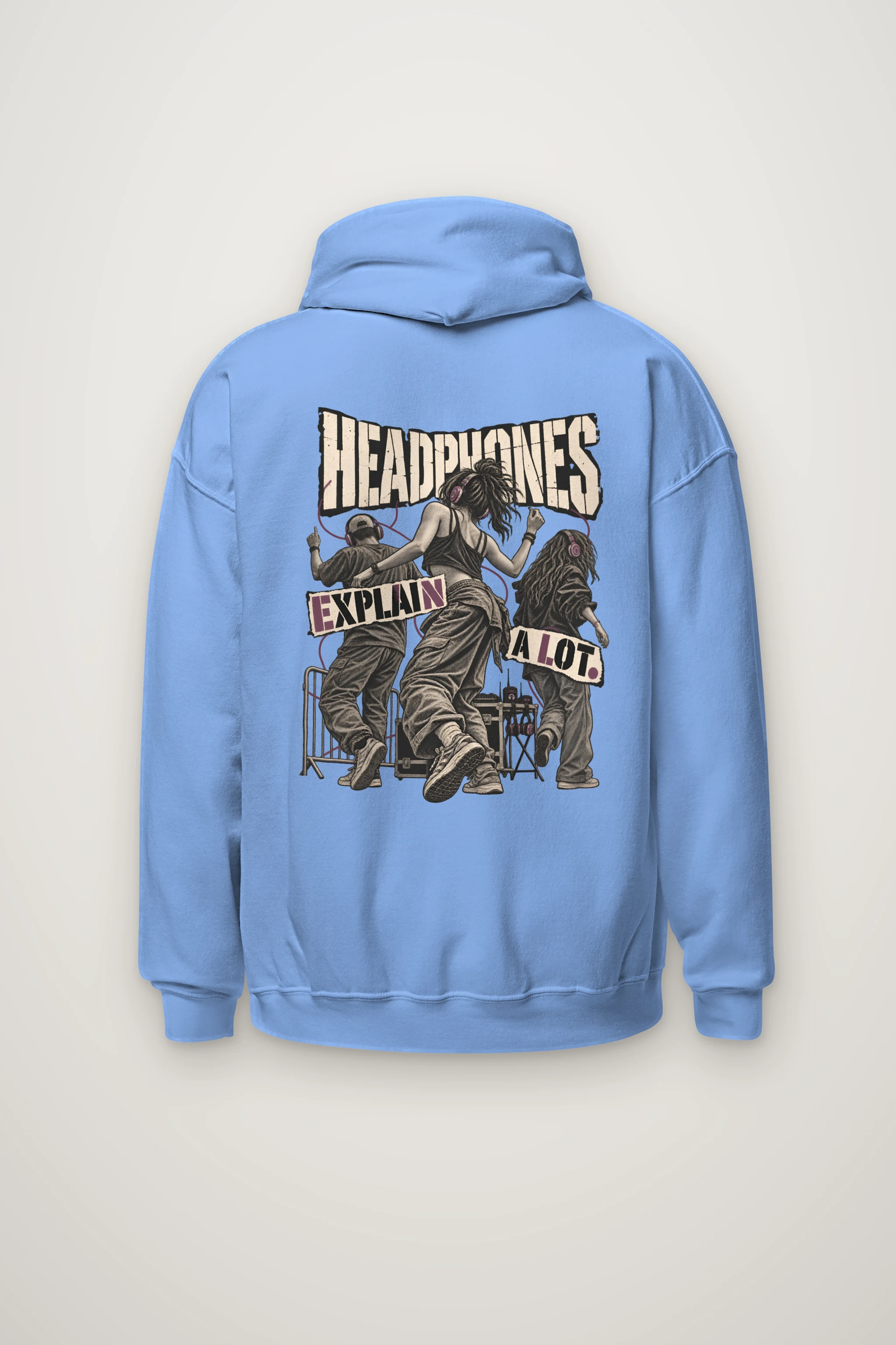 "Headphones Explain a Lot" Heavy Blend Unisex Pullover Hoodie