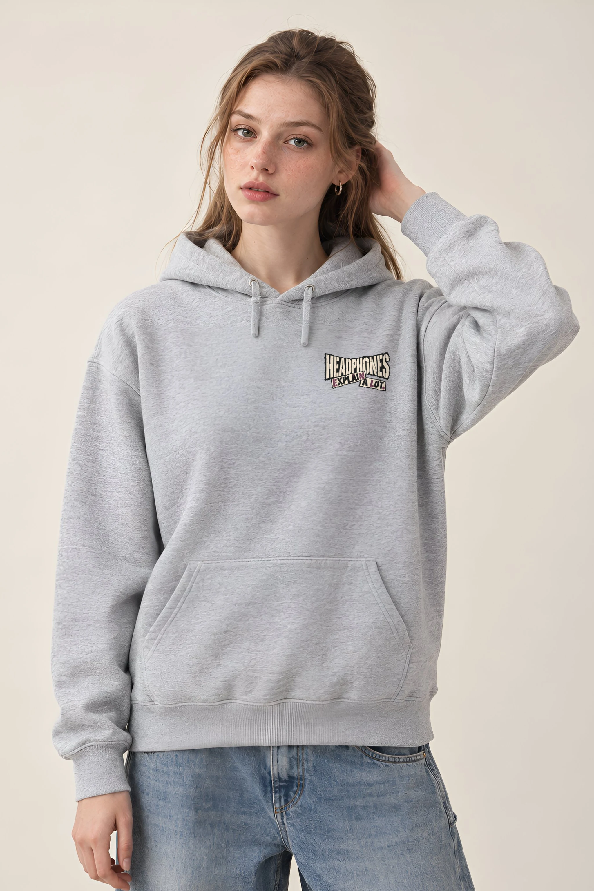 "Headphones Explain a Lot" Heavy Blend Unisex Pullover Hoodie