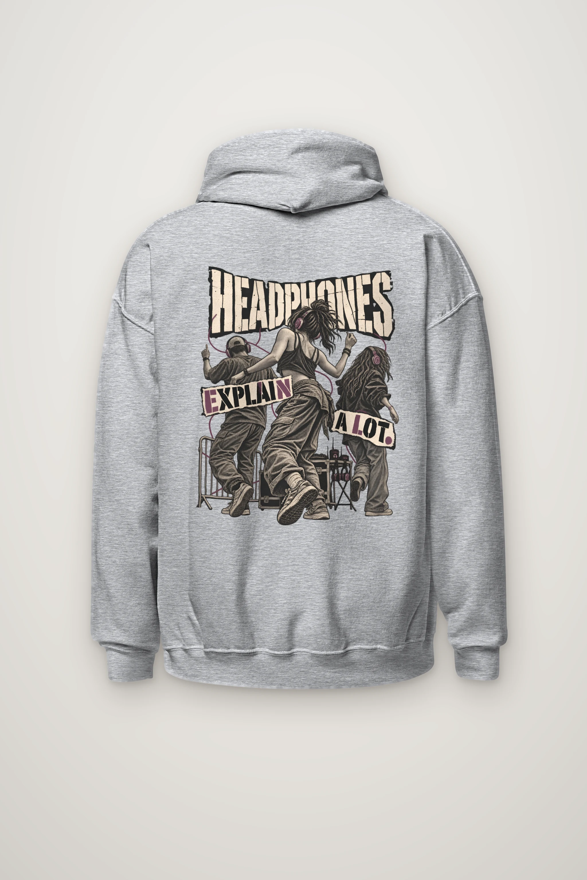 "Headphones Explain a Lot" Heavy Blend Unisex Pullover Hoodie