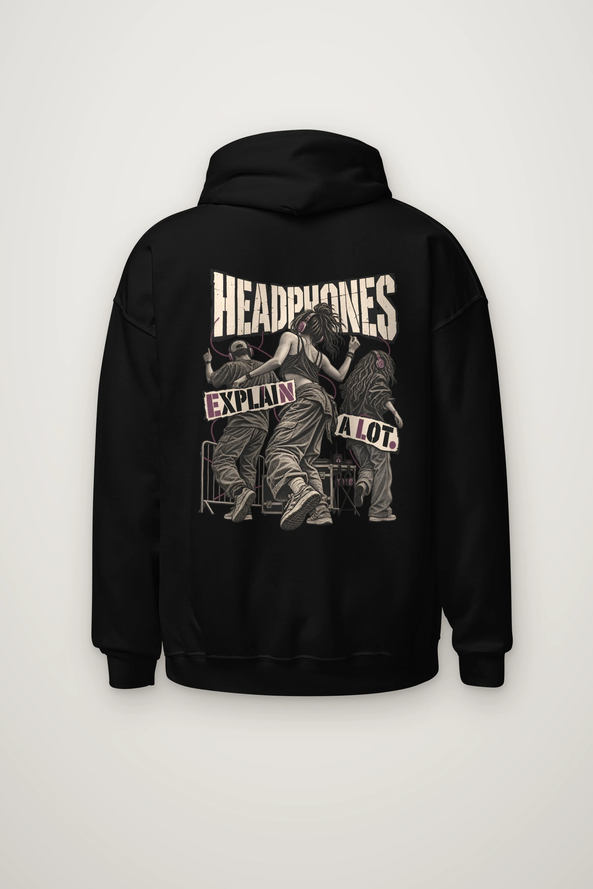 "Headphones Explain a Lot" Heavy Blend Unisex Pullover Hoodie