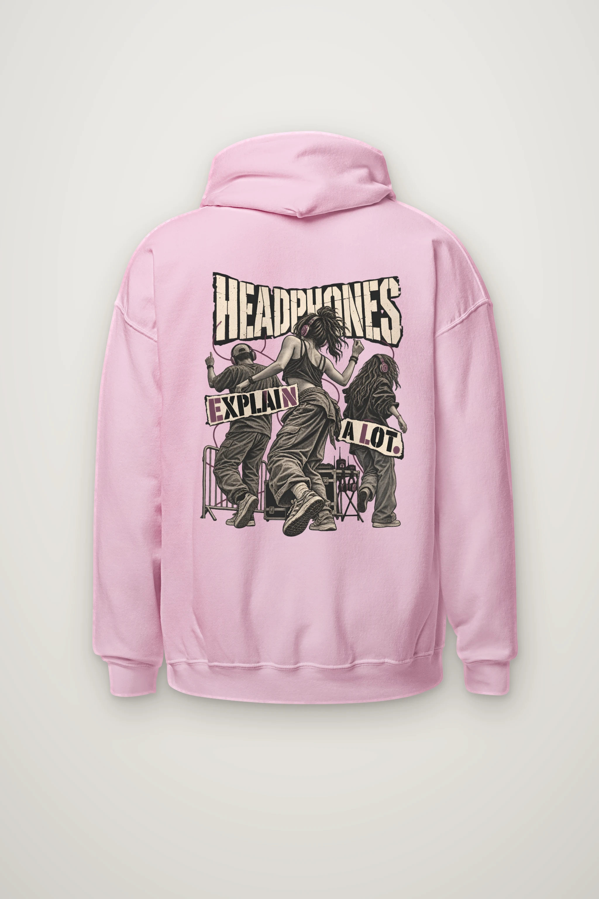 "Headphones Explain a Lot" Heavy Blend Unisex Pullover Hoodie