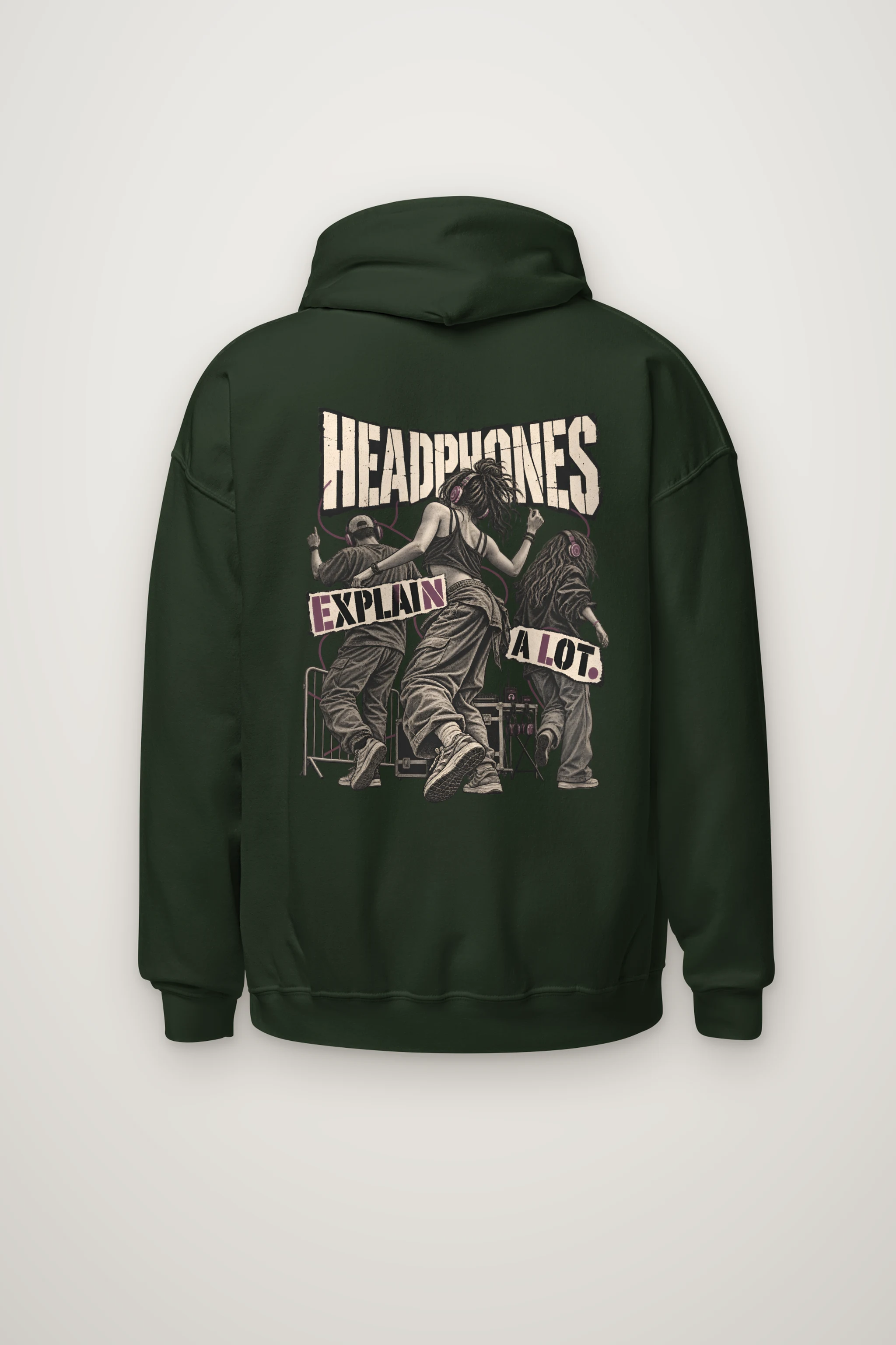 "Headphones Explain a Lot" Heavy Blend Unisex Pullover Hoodie