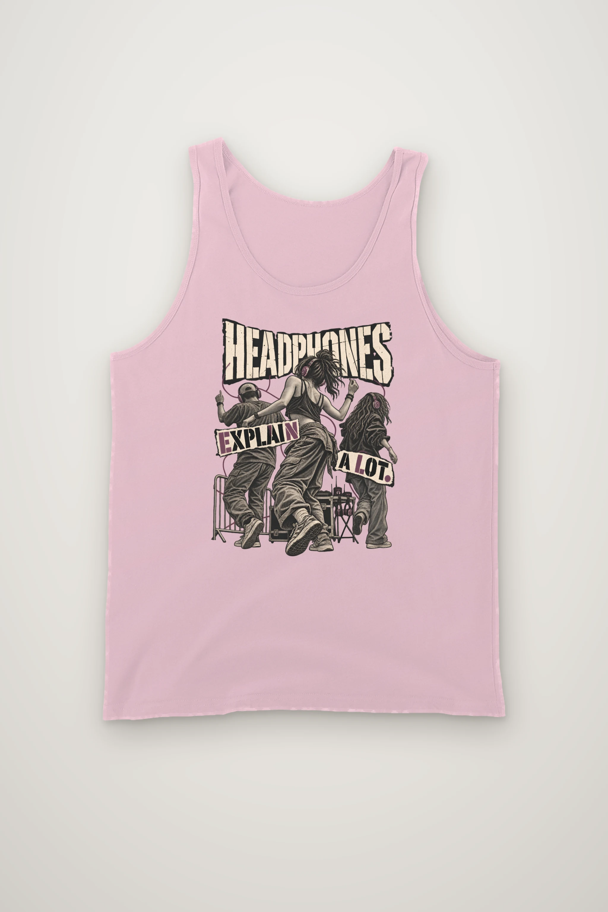 "Headphones Explain a Lot" Unisex Jersey Tank