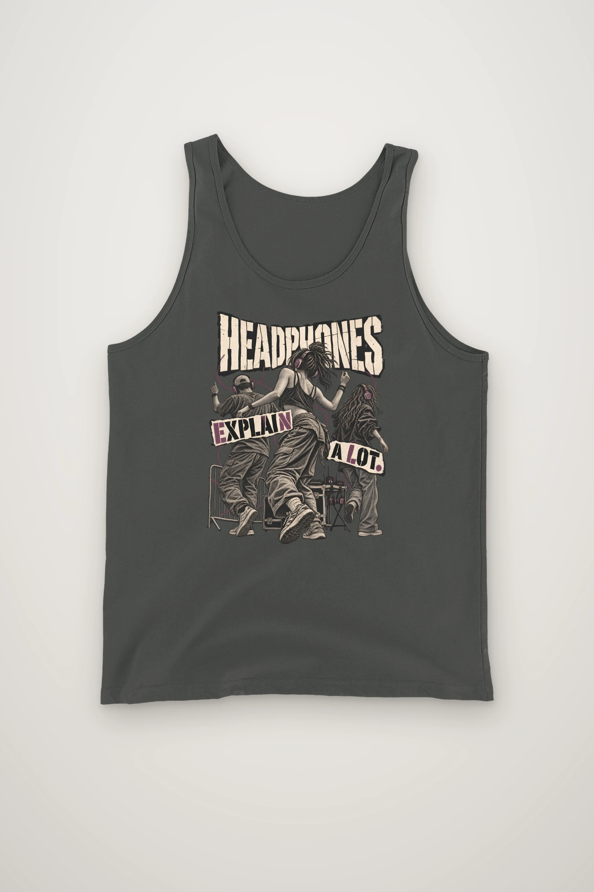 "Headphones Explain a Lot" Unisex Jersey Tank