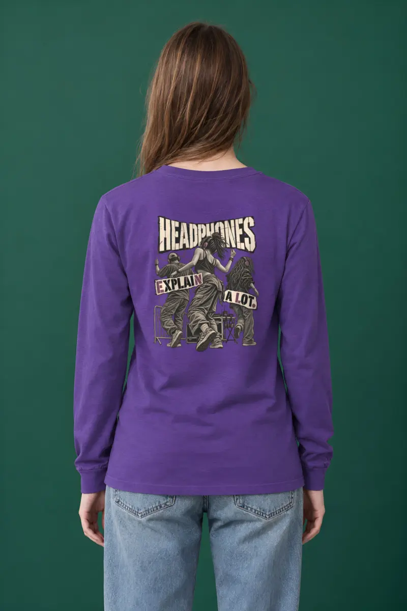 “Headphones Explain a Lot” Unisex Longsleeve T-shirt