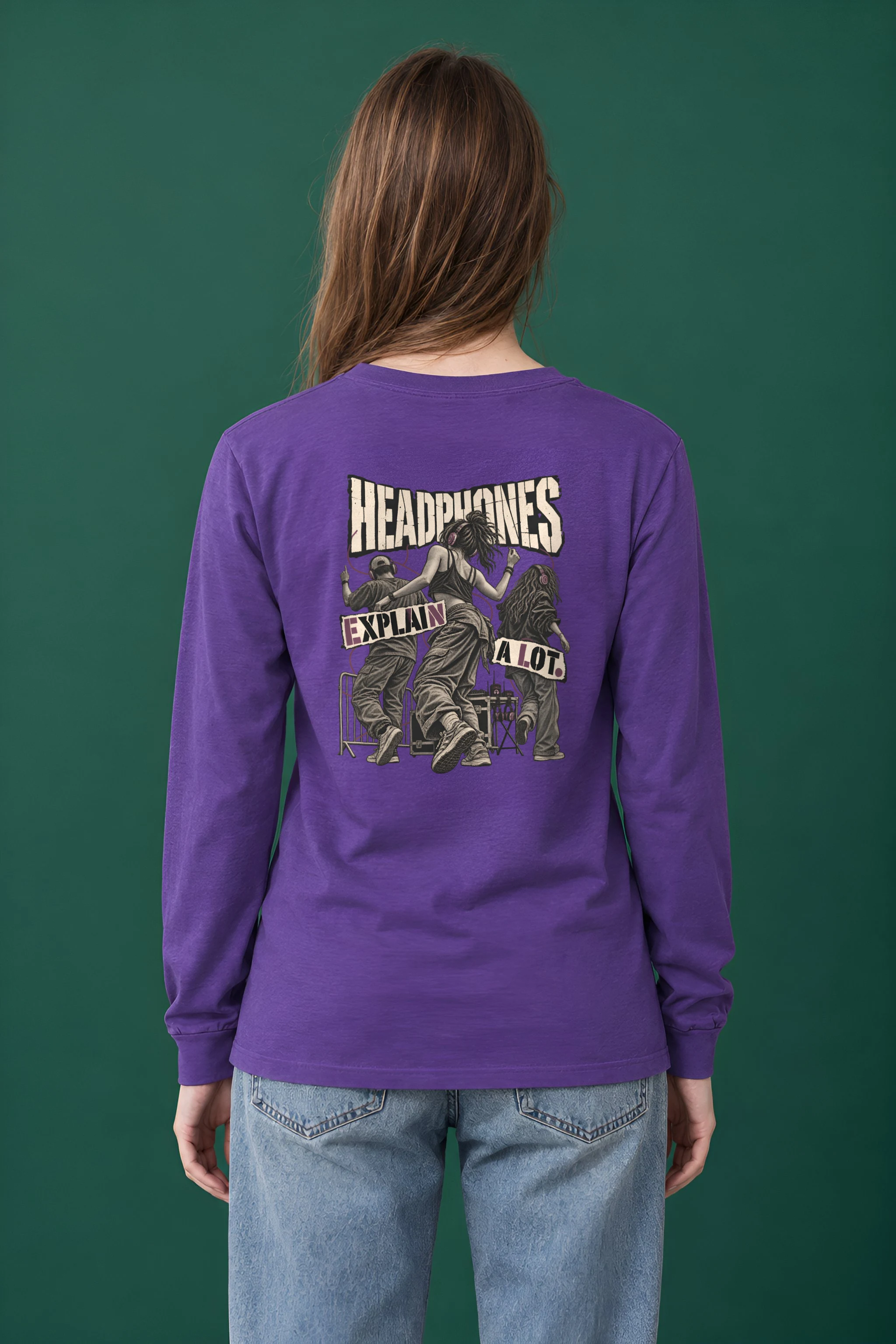 "Headphones Explain a Lot" Unisex Longsleeve T-shirt