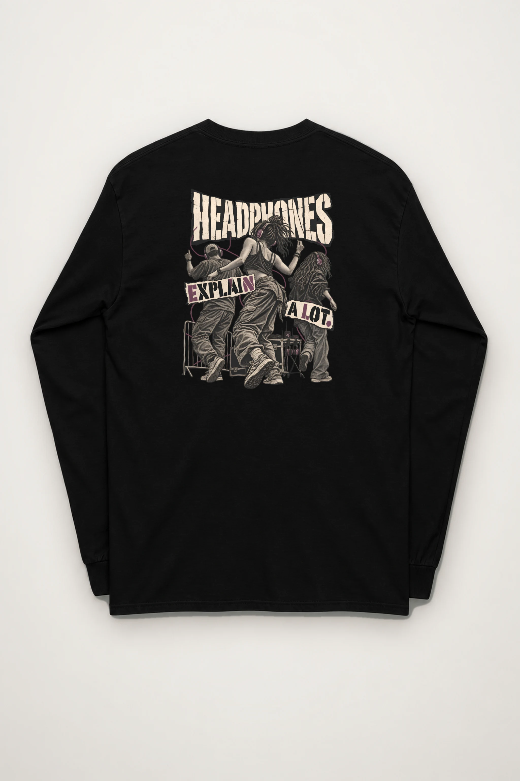"Headphones Explain a Lot" Unisex Longsleeve T-shirt