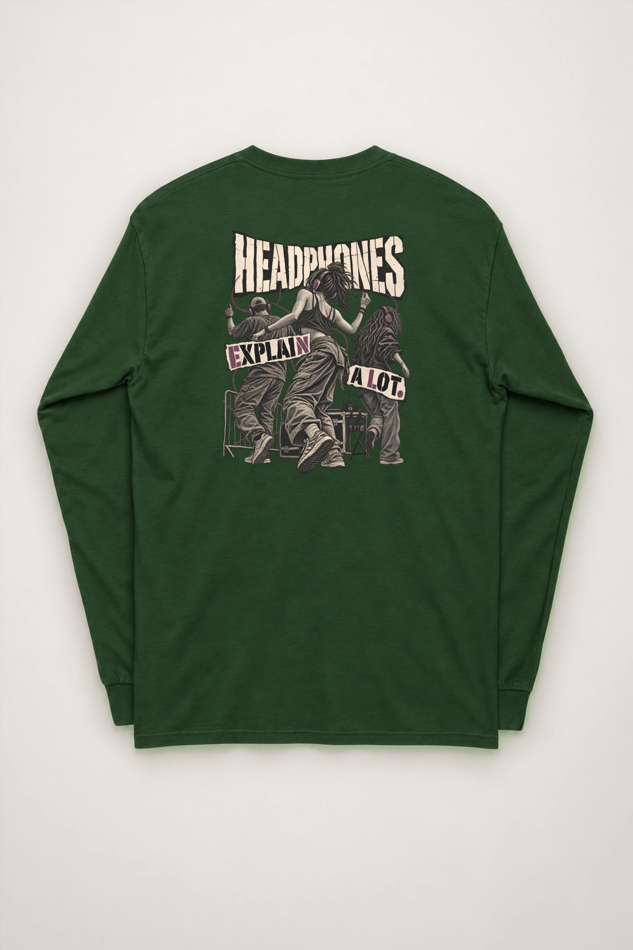 "Headphones Explain a Lot" Unisex Longsleeve T-shirt