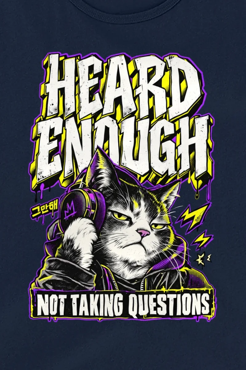 "Heard Enough Not Taking Questions" Unisex Jersey Tank - the graphic up close