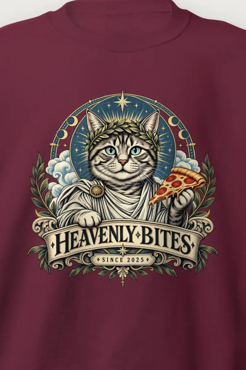 "Heavenly Bites Cat" Heavy Blend Unisex Crewneck Sweatshirt