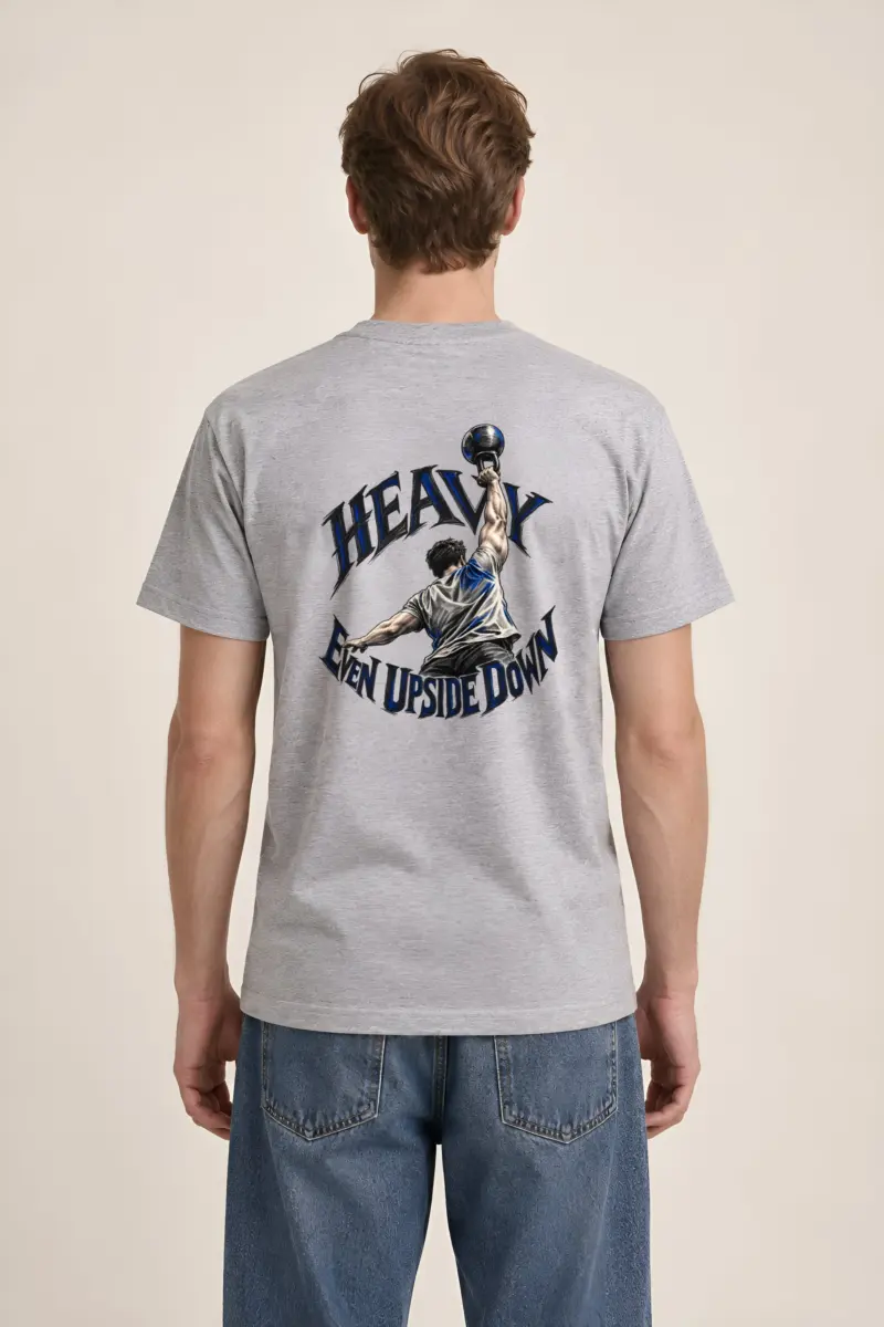 “Heavy Even Upside Down” Heavyweight Unisex Crewneck T-shirt