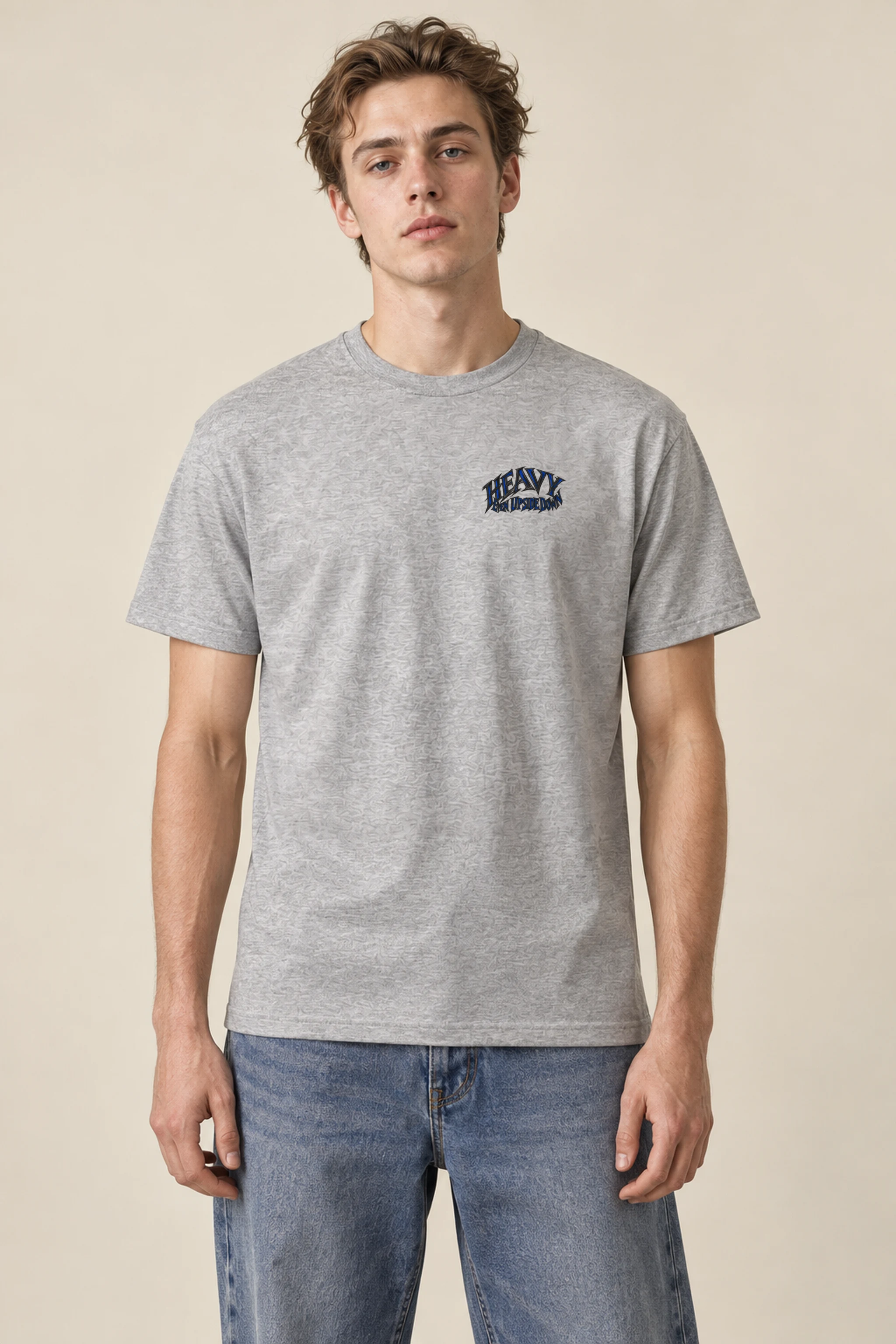 "Heavy Even Upside Down" Heavyweight Unisex Crewneck T-shirt