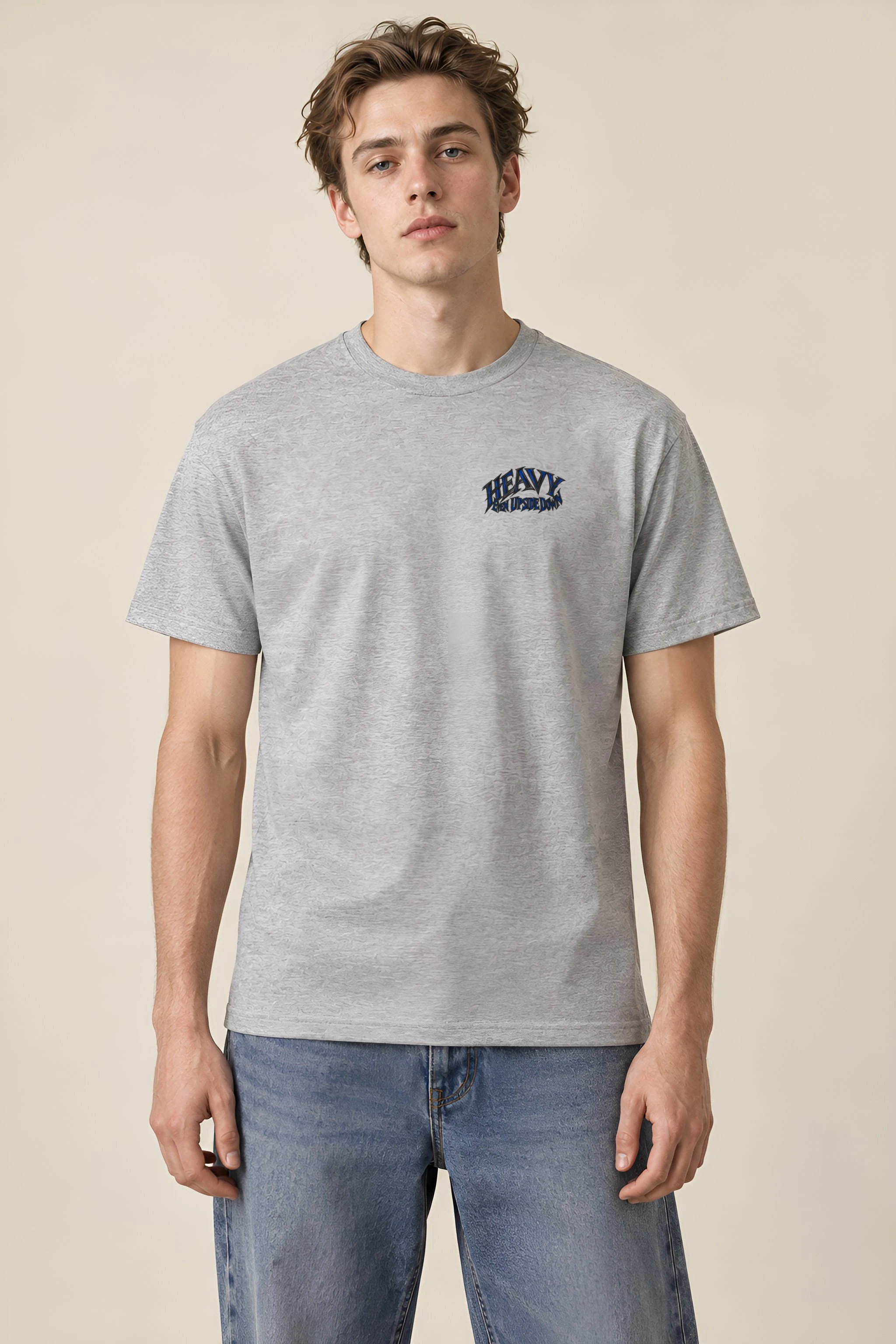 "Heavy Even Upside Down" Heavyweight Unisex Crewneck T-shirt