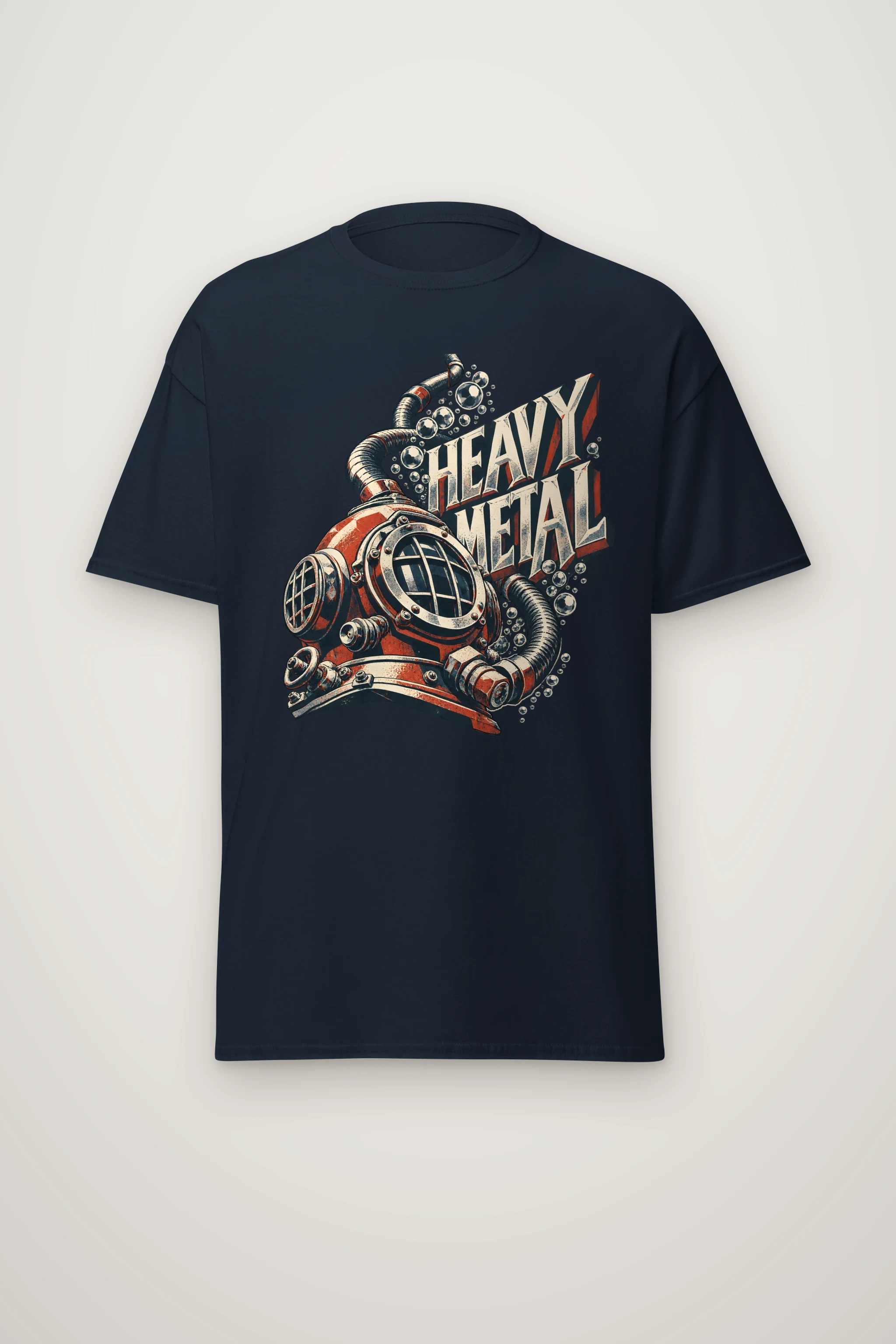 "Heavy Metal Diving Helmet" Heavyweight Unisex Crewneck T-shirt