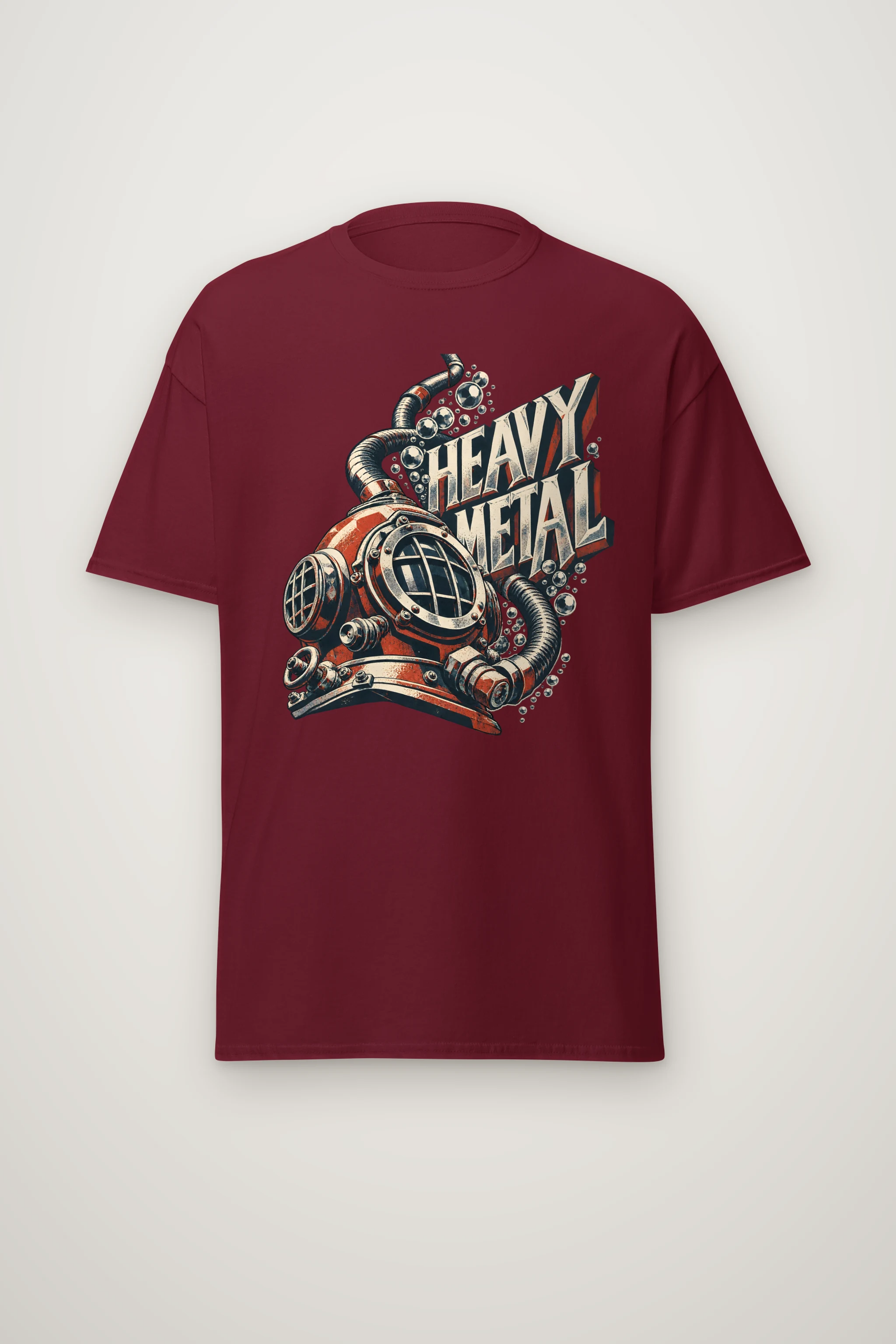 "Heavy Metal Diving Helmet" Heavyweight Unisex Crewneck T-shirt