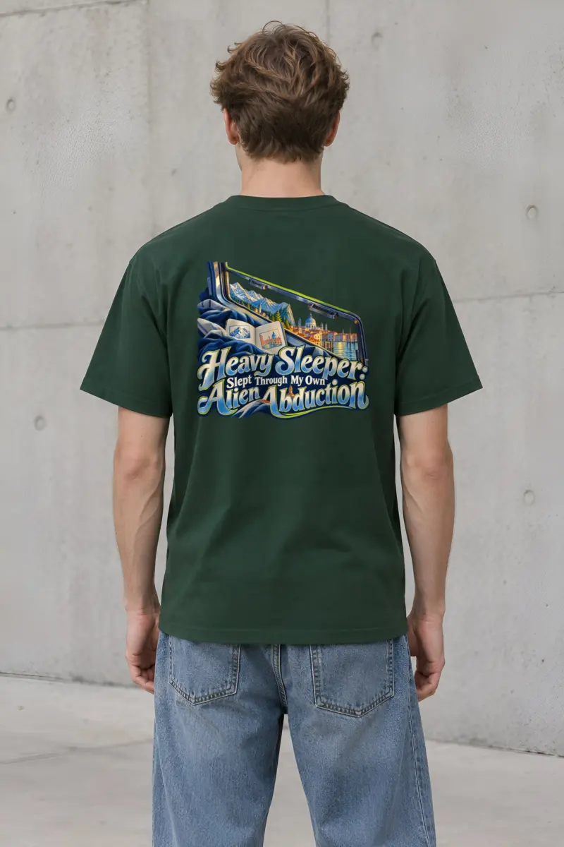 "Heavy Sleeper Alien Abduction" Heavyweight Unisex Crewneck T-shirt