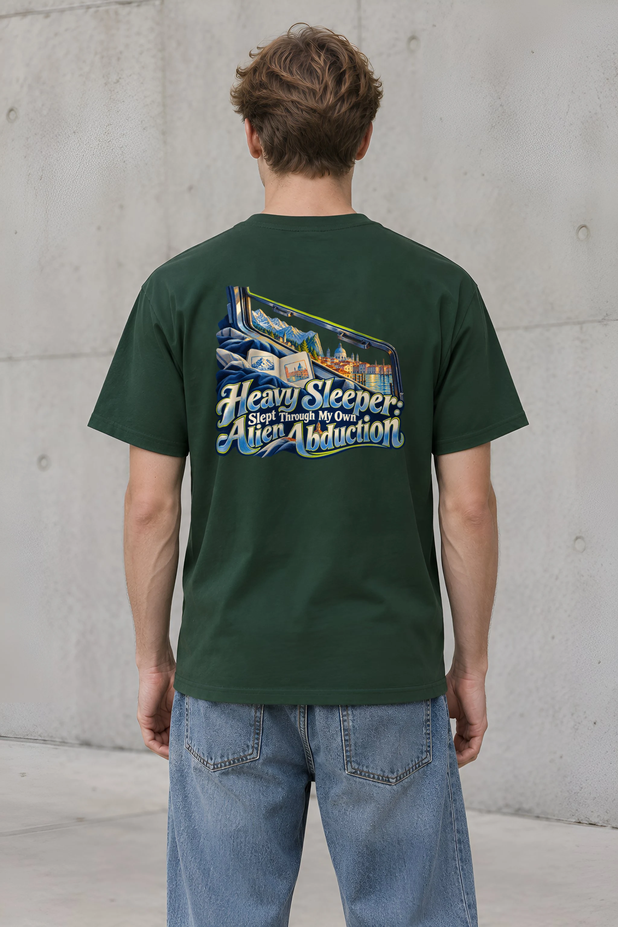 "Heavy Sleeper Alien Abduction" Heavyweight Unisex Crewneck T-shirt