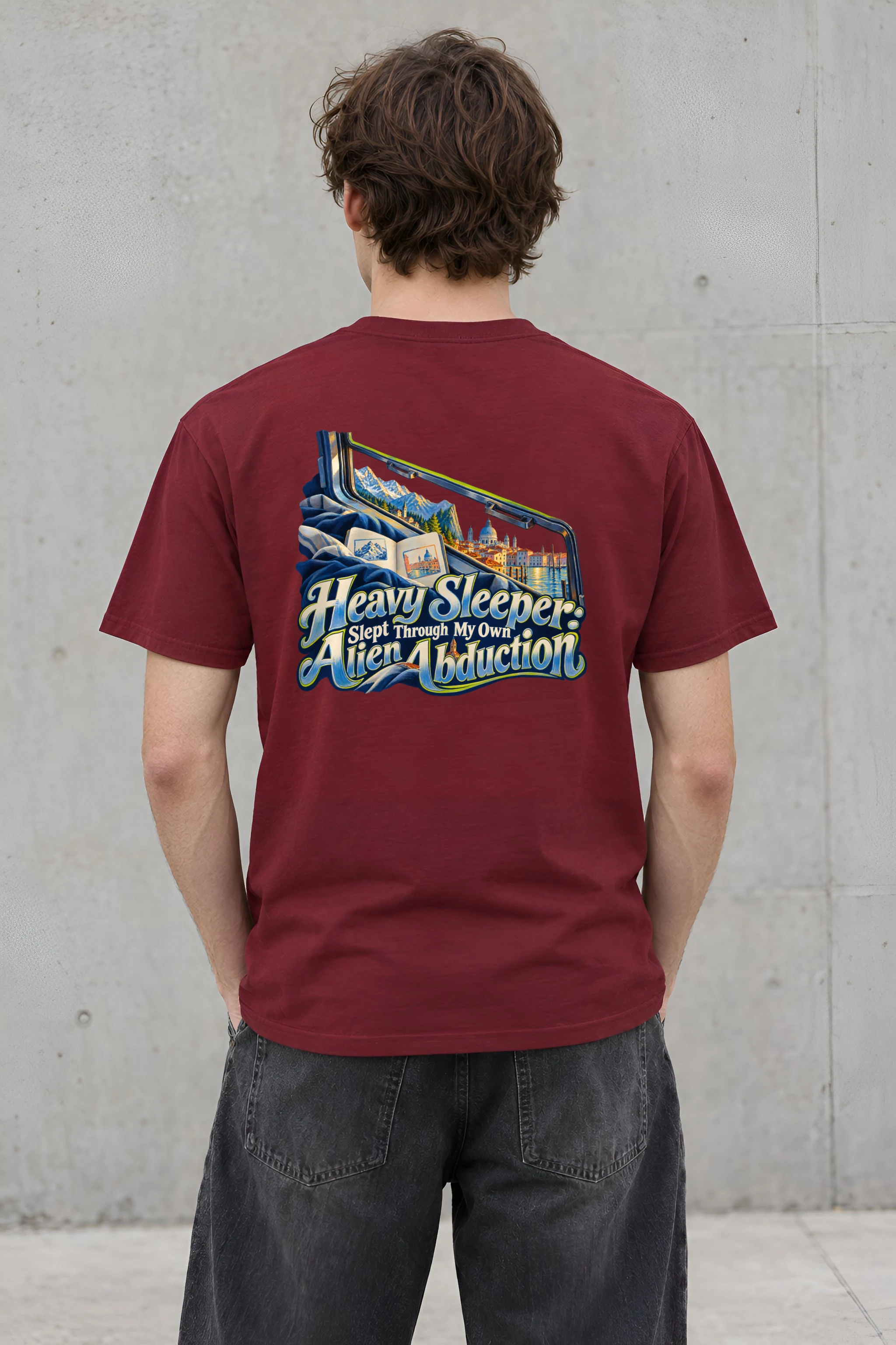 "Heavy Sleeper Alien Abduction" Heavyweight Unisex Crewneck T-shirt