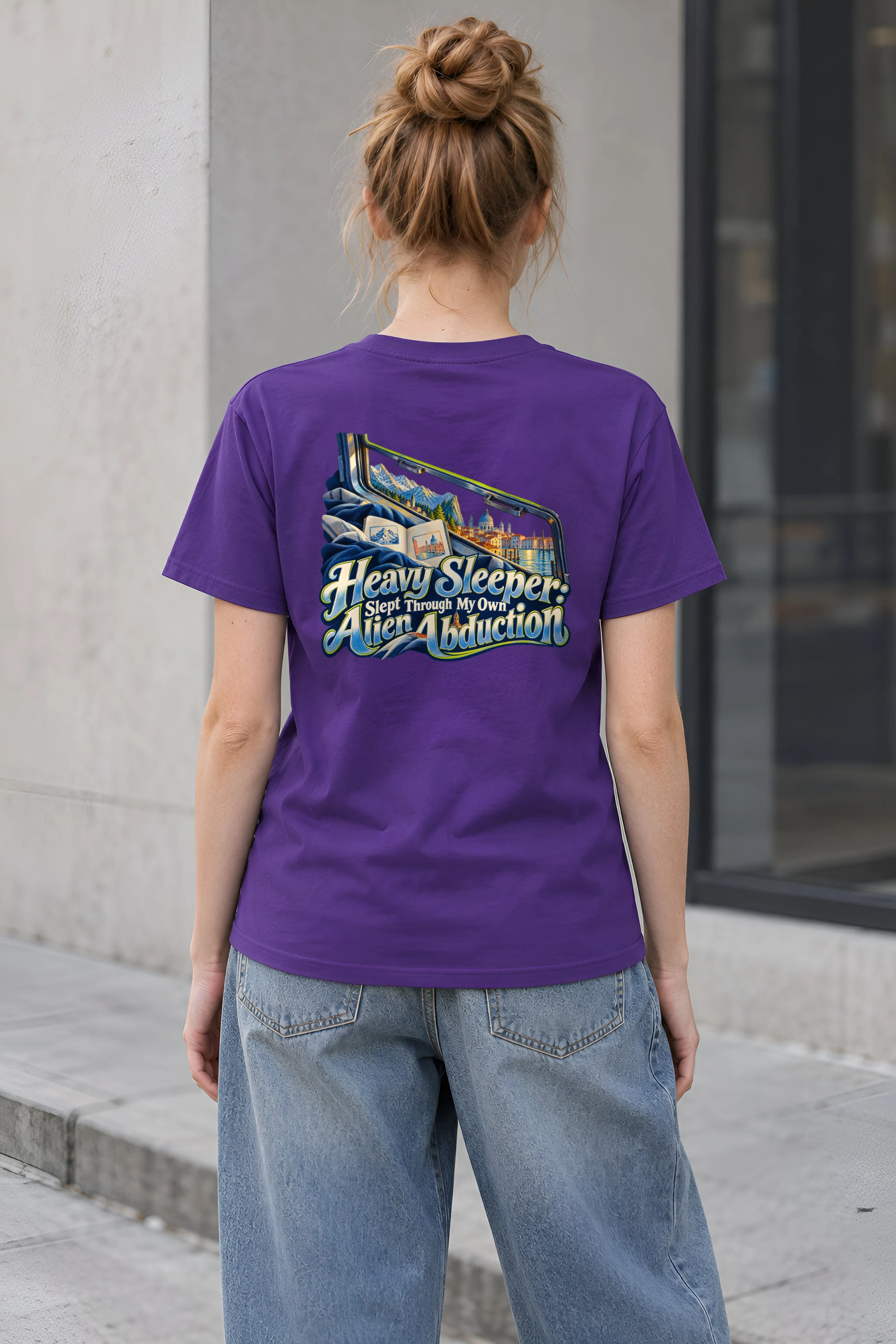 "Heavy Sleeper Alien Abduction" Heavyweight Unisex Crewneck T-shirt