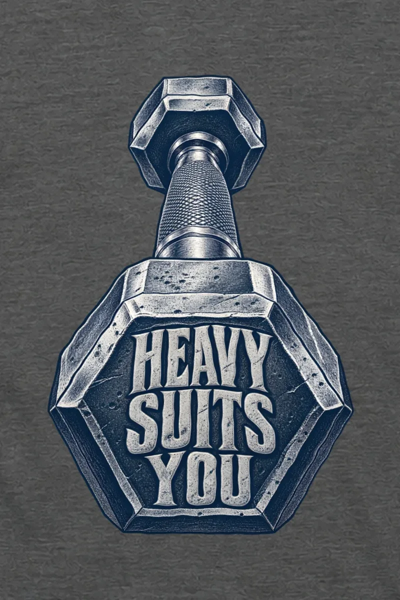 "Heavy Suits You" Unisex Longsleeve T-shirt - the graphic up close