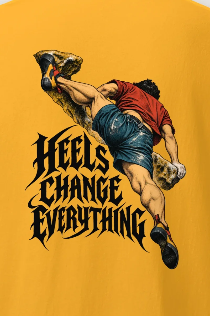 "Heels Change Everything" Heavyweight Unisex Crewneck T-shirt - the graphic up close
