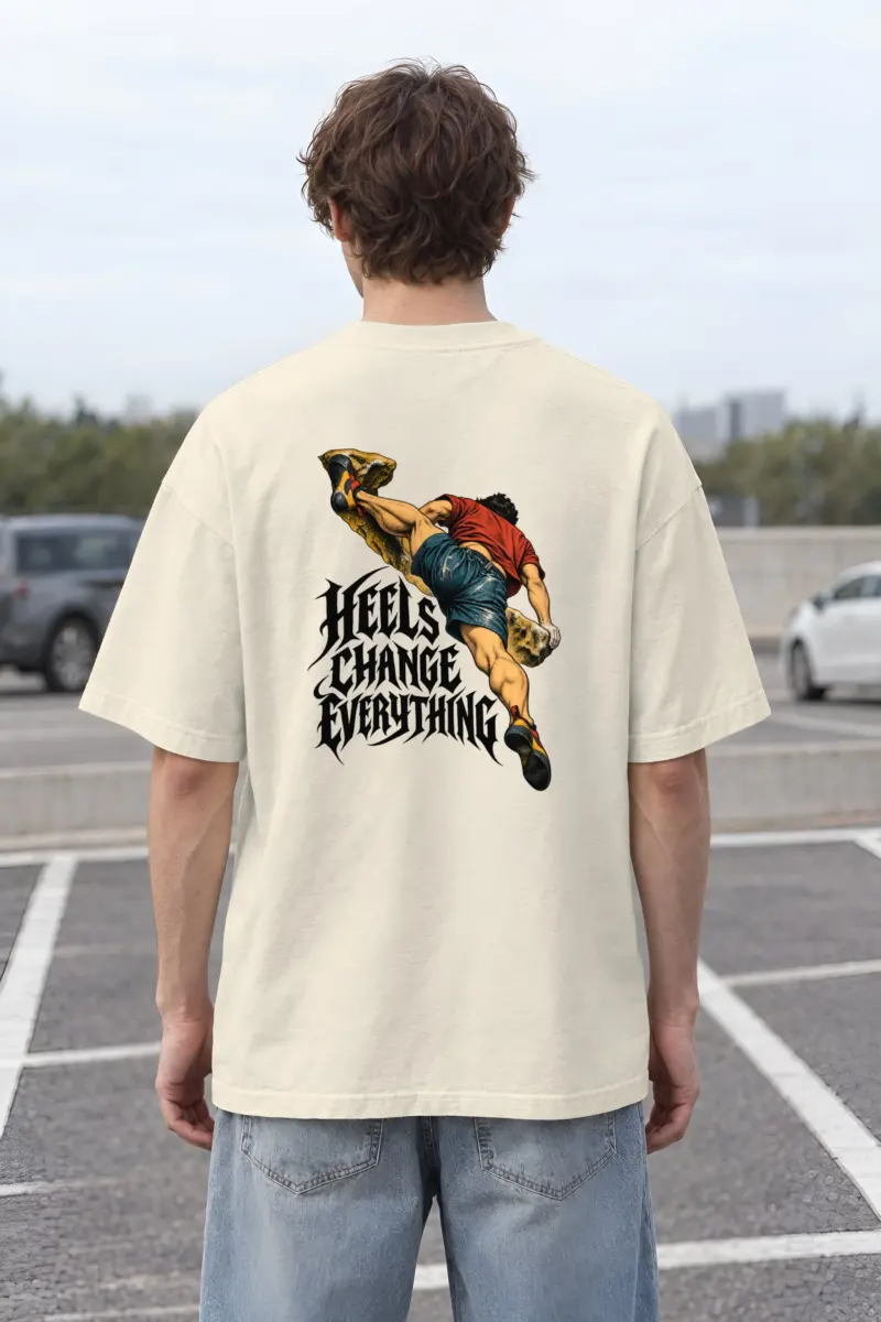"Heels Change Everything" Unisex Oversized Heavyweight Crewneck T-Shirt