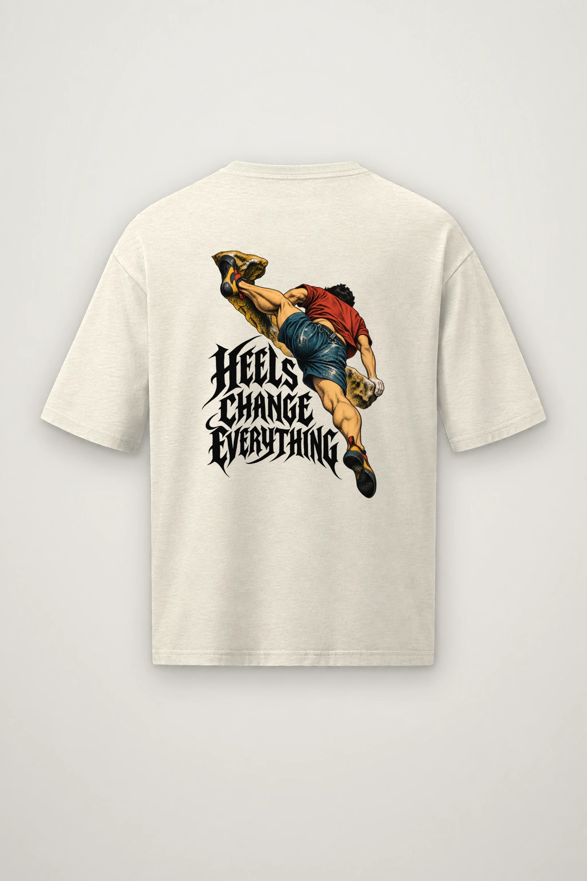 "Heels Change Everything" Men's Oversized Heavyweight Crewneck T-Shirt