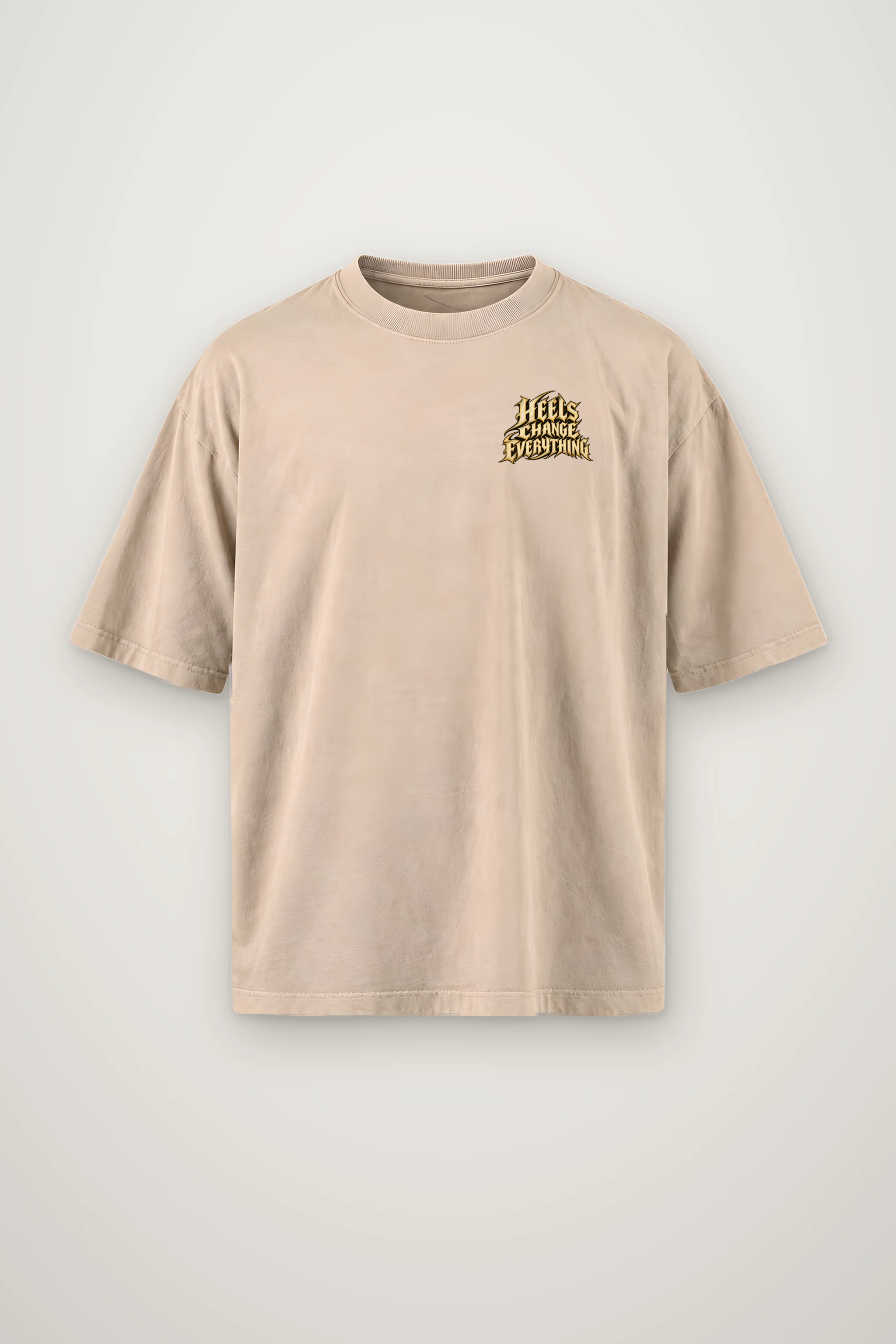 "Heels Change Everything" Men's Oversized Heavyweight Crewneck T-Shirt