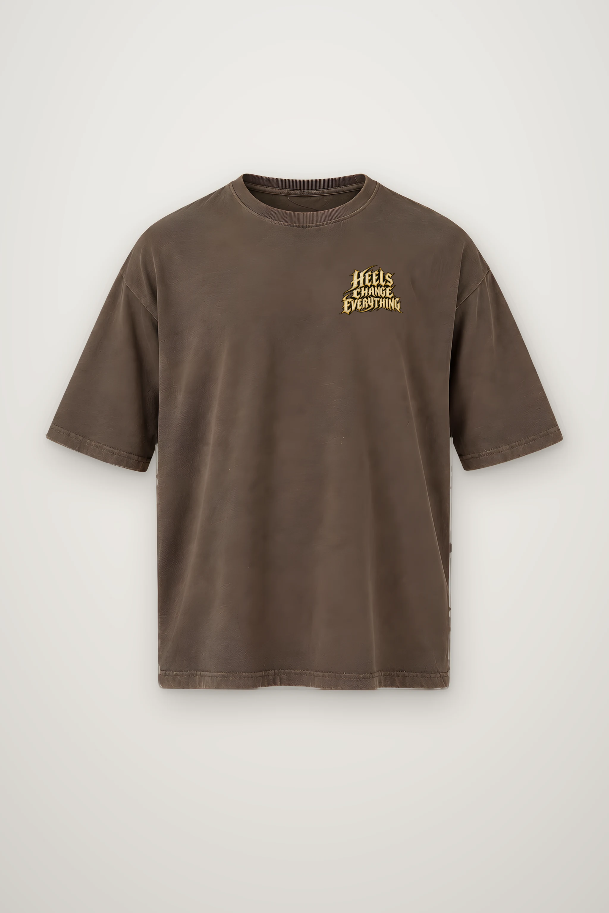 "Heels Change Everything" Men's Oversized Heavyweight Crewneck T-Shirt
