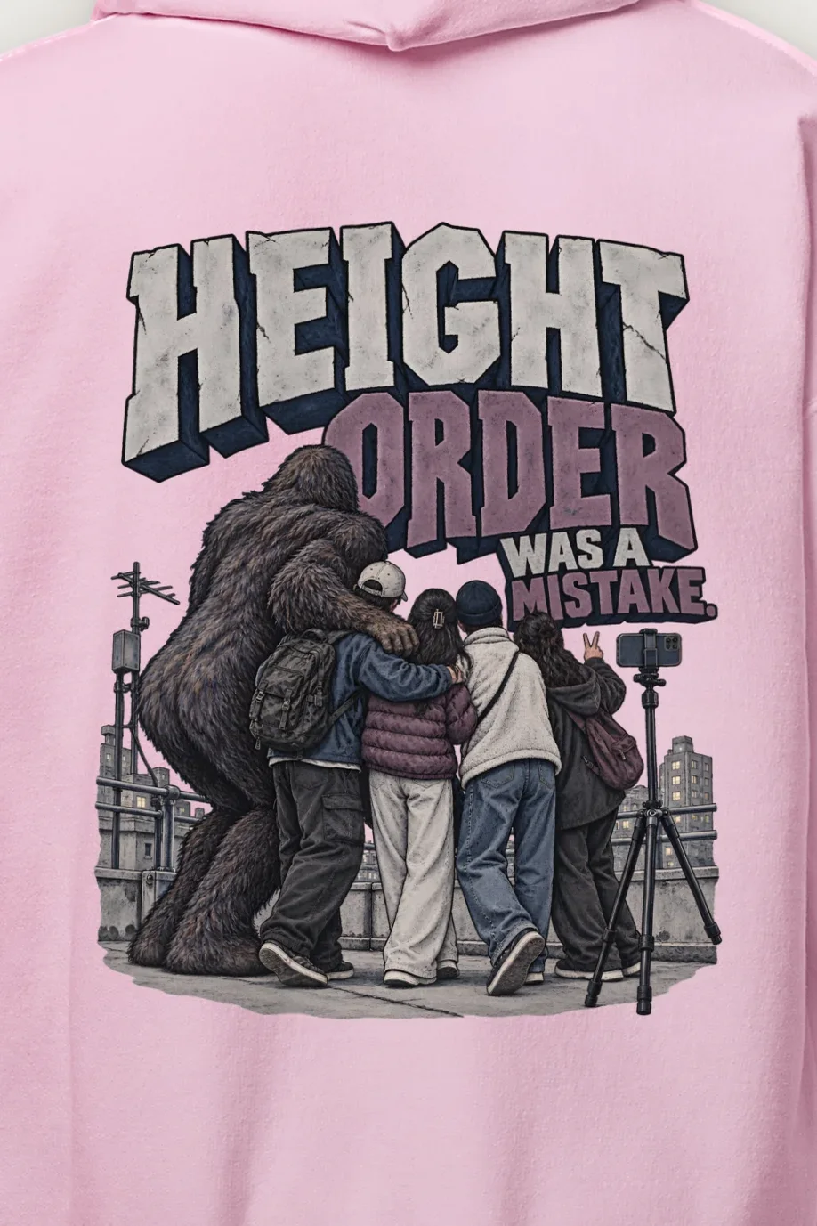 "Height Order Was a Mistake" Heavy Blend Unisex Pullover Hoodie - the graphic up close