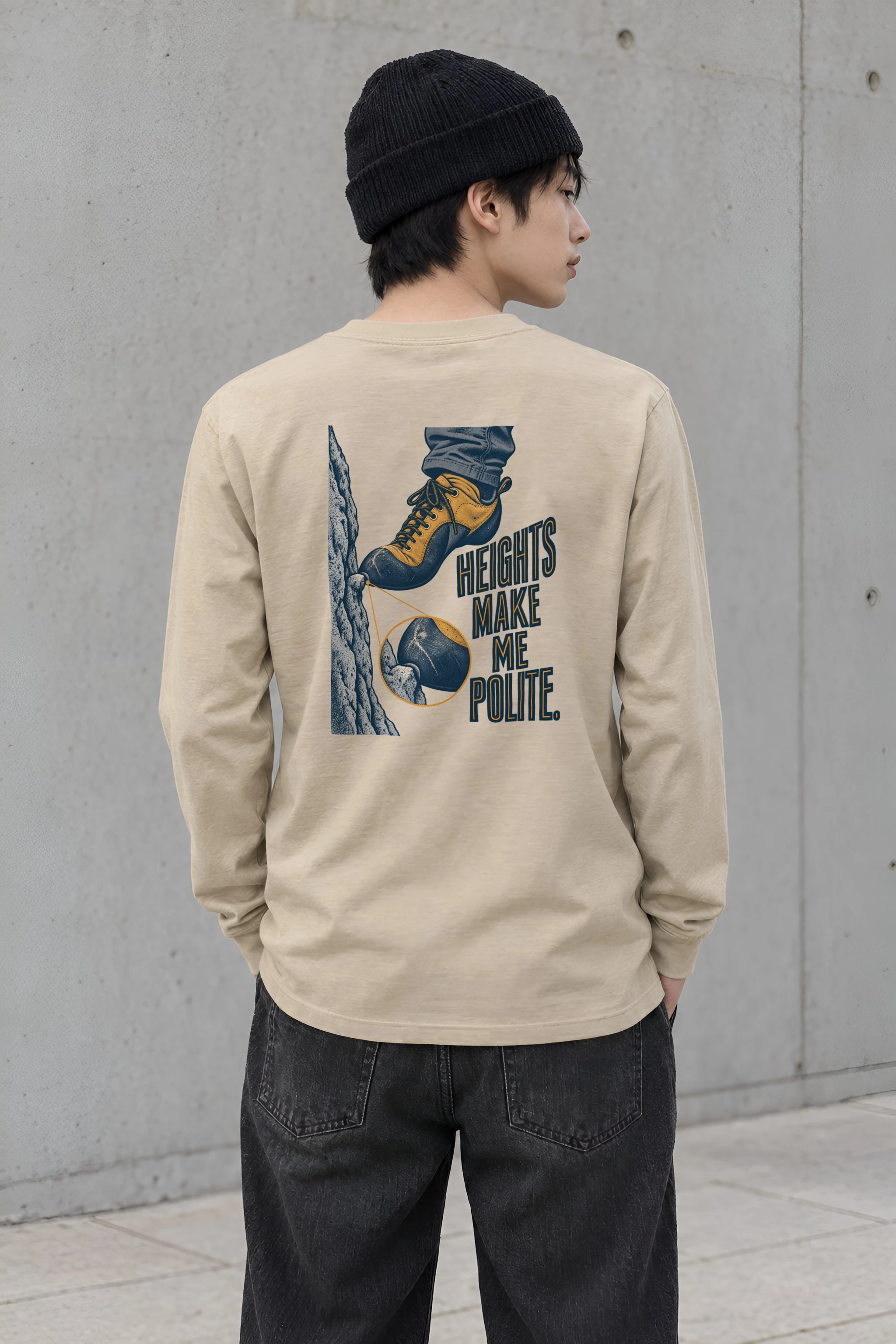 "Heights Make Me Polite" Unisex Longsleeve T-shirt