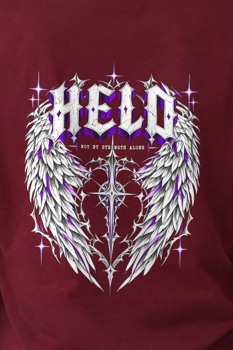 "Held Not By Strength Alone" Heavyweight Unisex Crewneck T-shirt