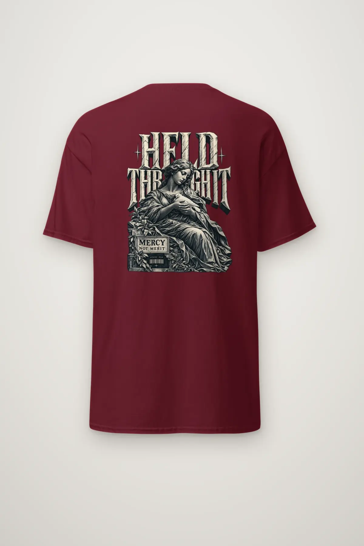 "Held Through It Mercy Not Merit" Heavyweight Unisex Crewneck T-shirt