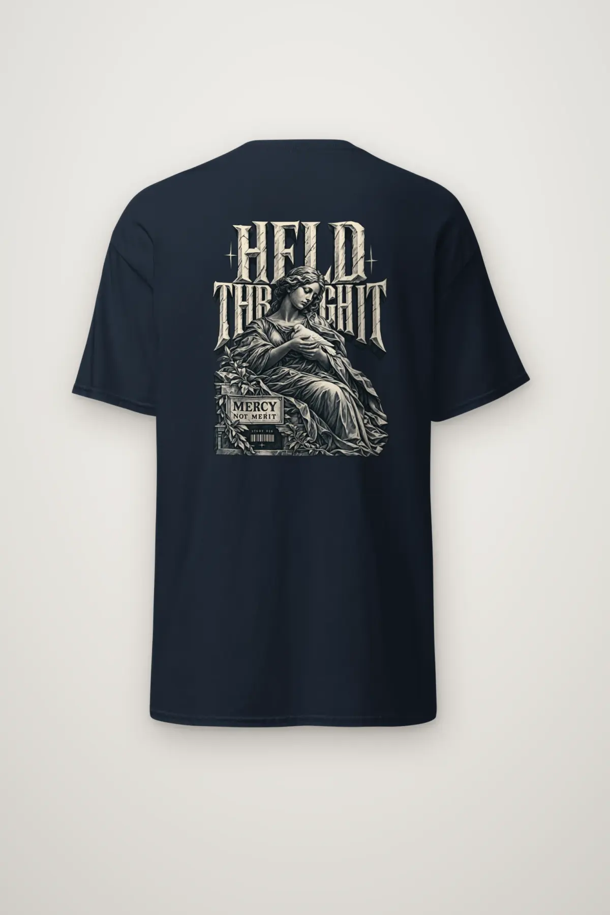 "Held Through It Mercy Not Merit" Heavyweight Unisex Crewneck T-shirt