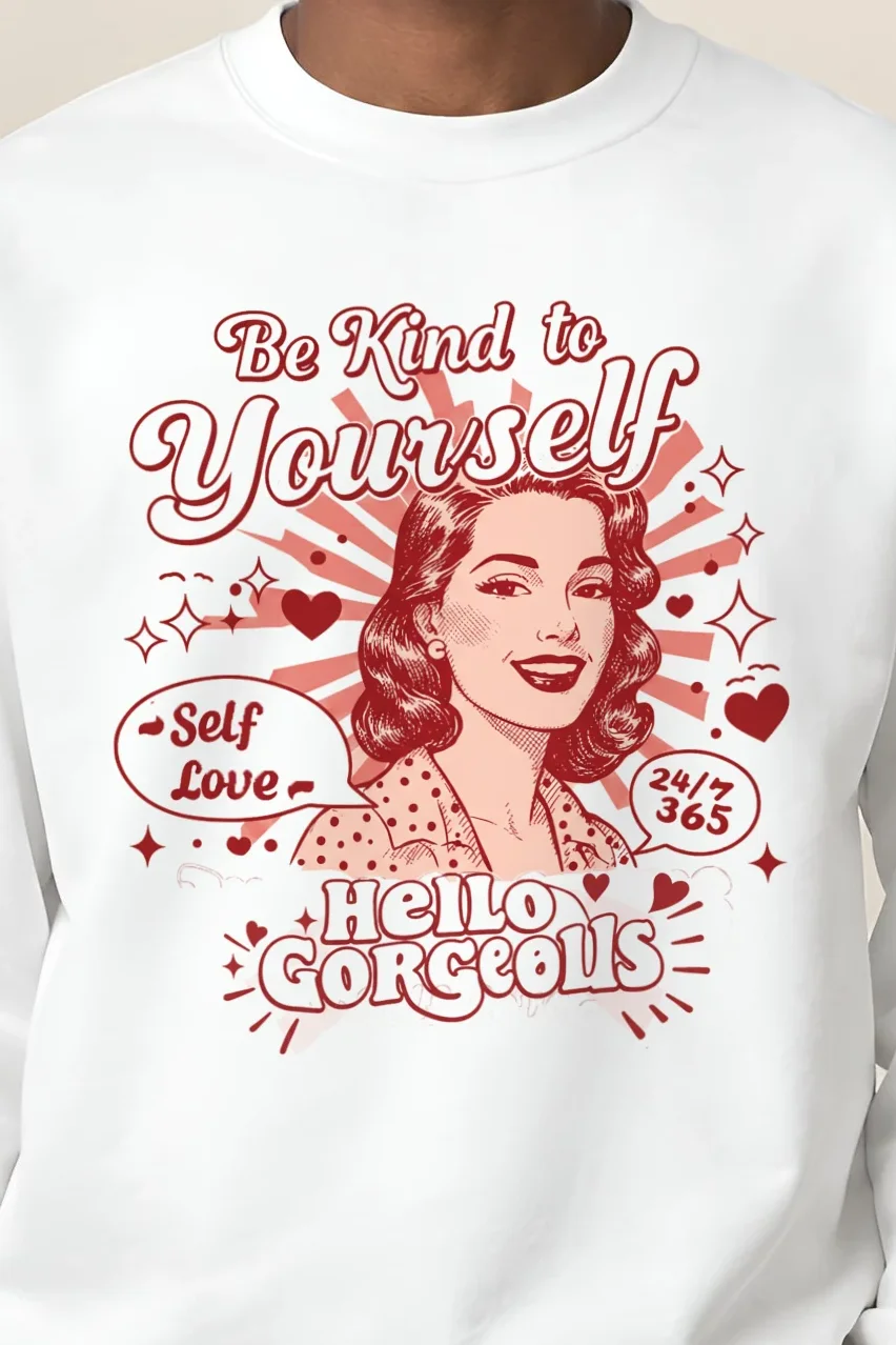 "Hello Gorgeous" 1 Crewneck Sweatshirt - the graphic up close
