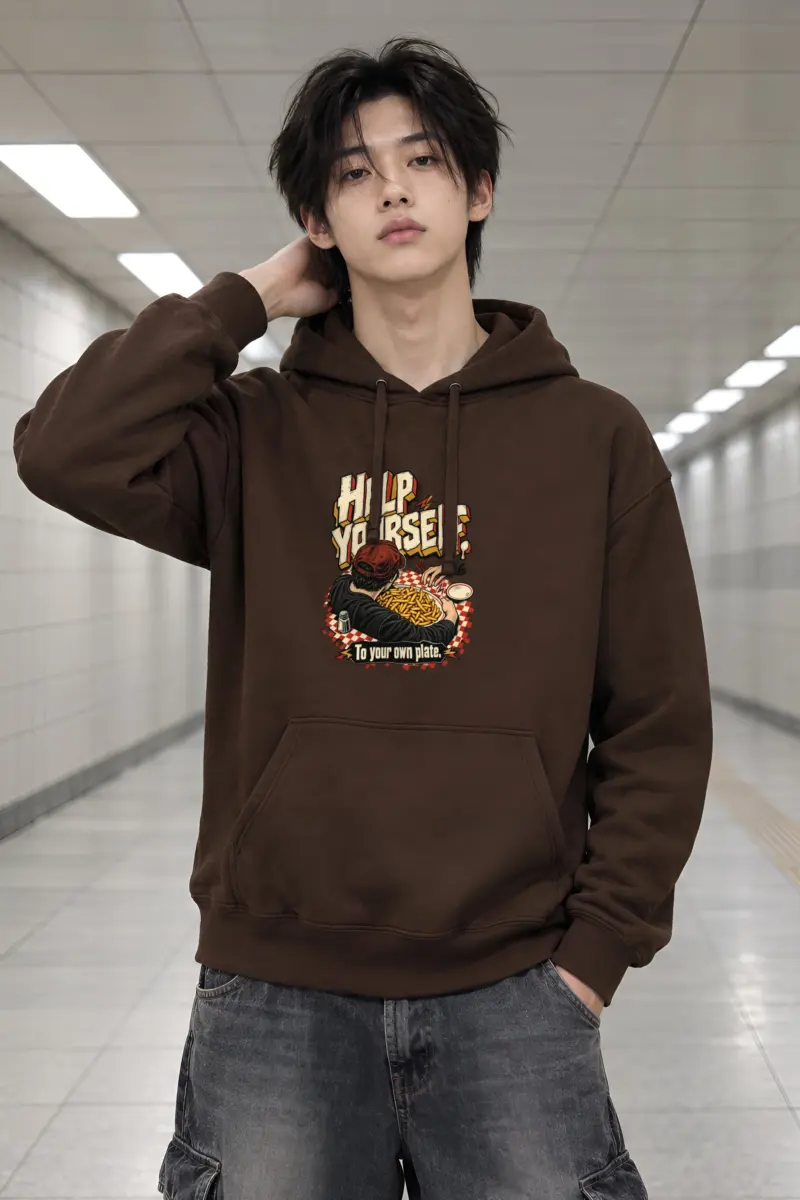 "HELP YOURSELF To your own plate." Heavy Blend Unisex Pullover Hoodie