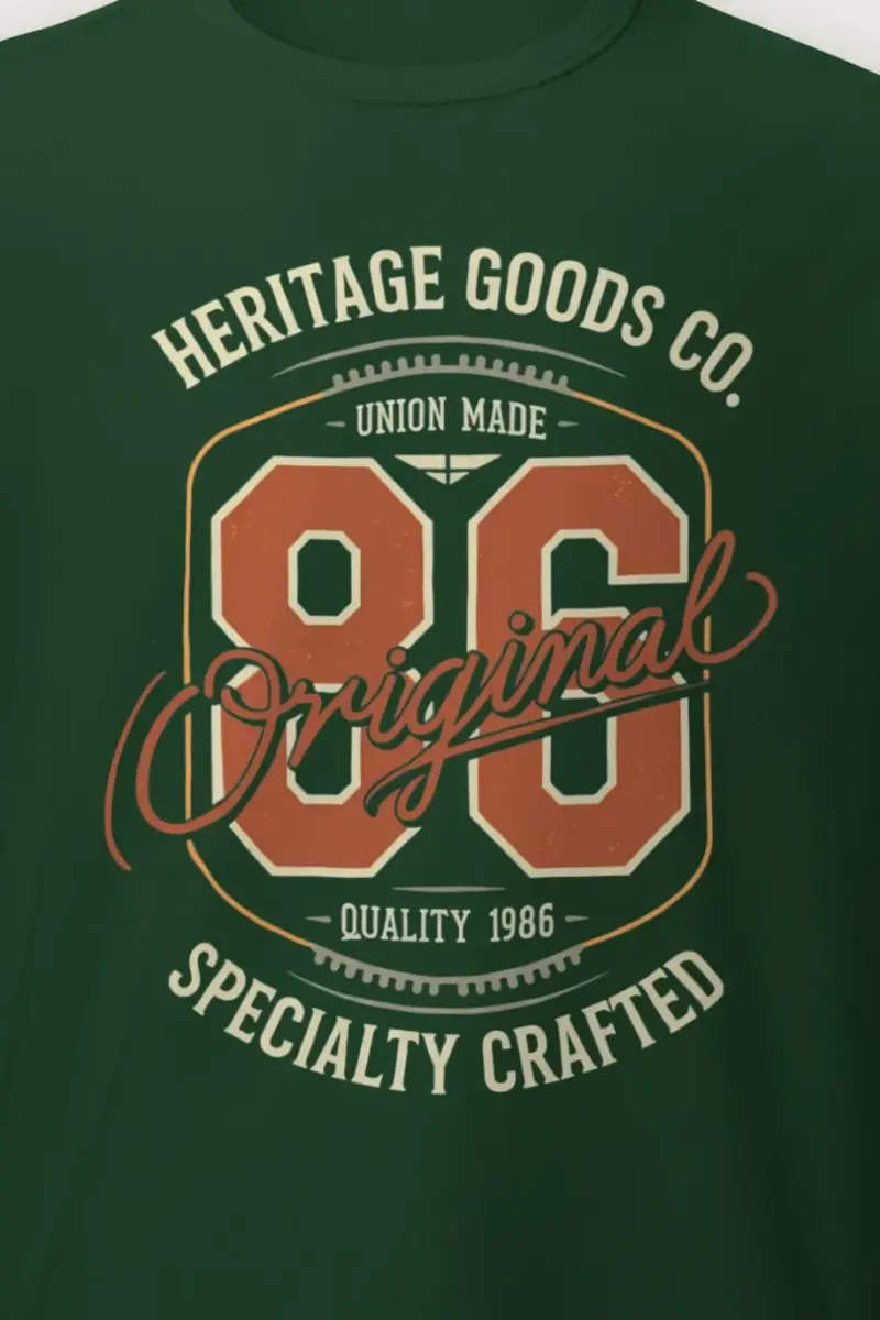 "Heritage Goods 86" Heavyweight Unisex Crewneck T-shirt