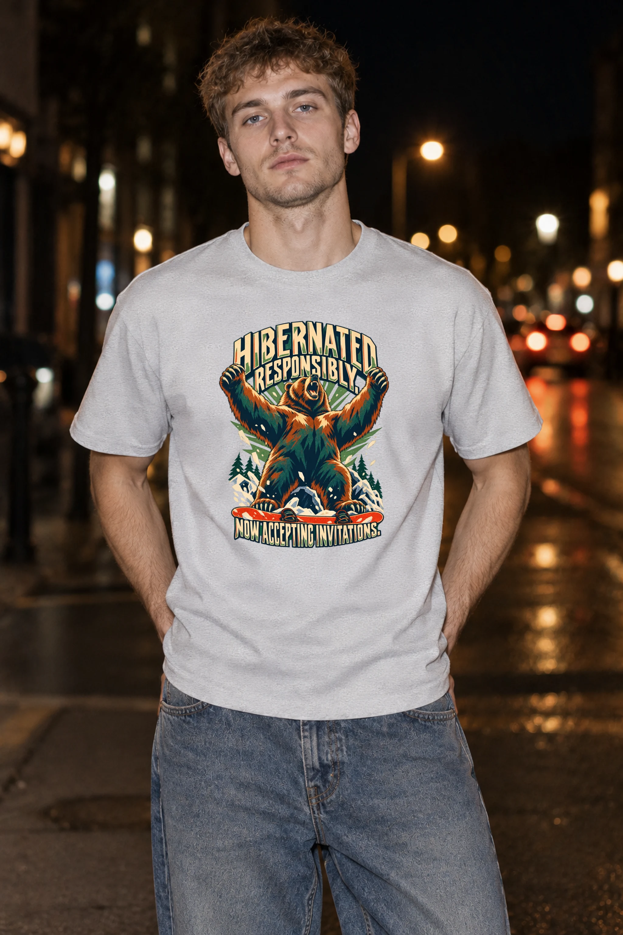 "Hibernated Responsibly" Heavyweight Unisex Crewneck T-shirt