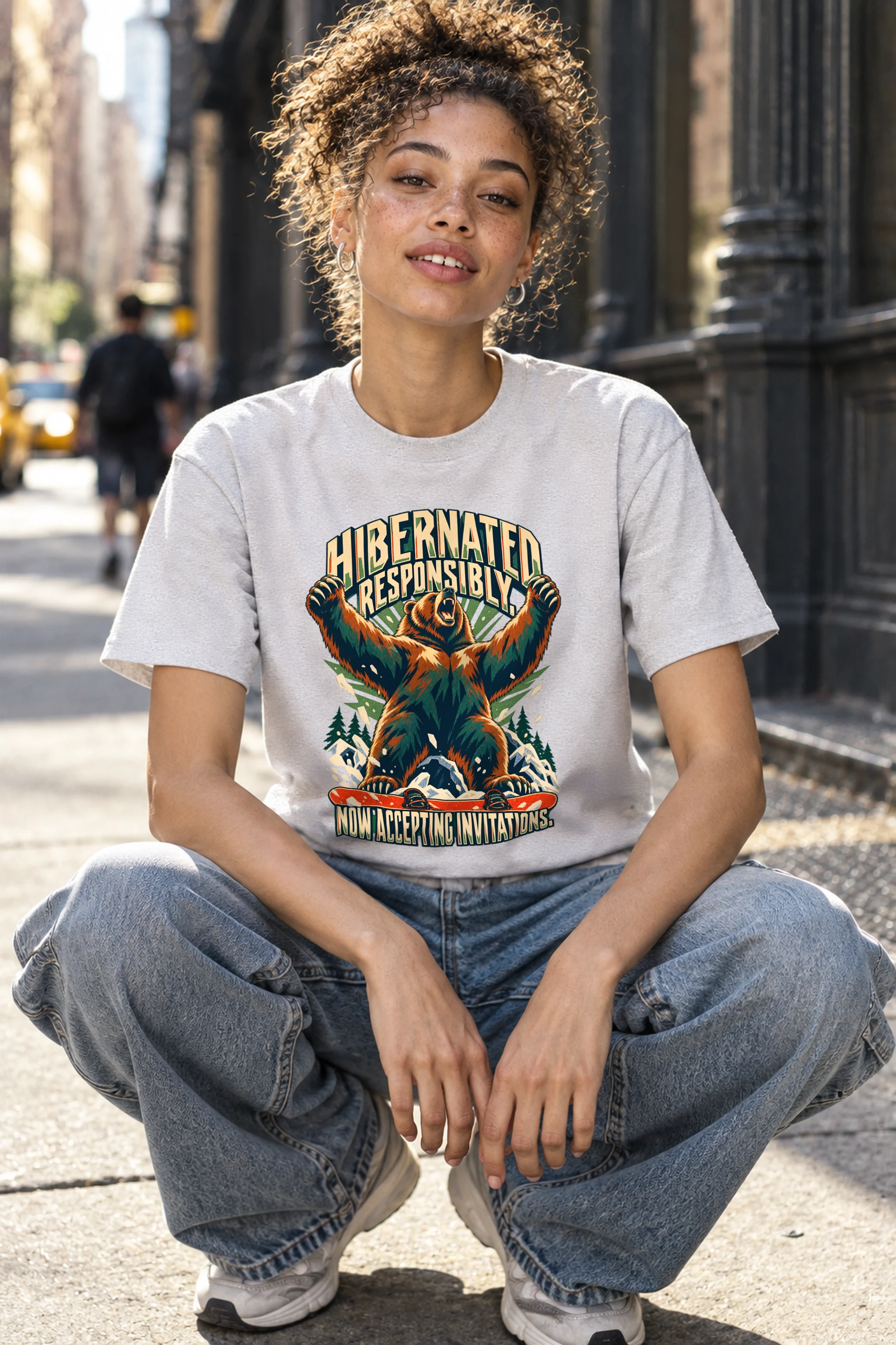 "Hibernated Responsibly" Heavyweight Unisex Crewneck T-shirt