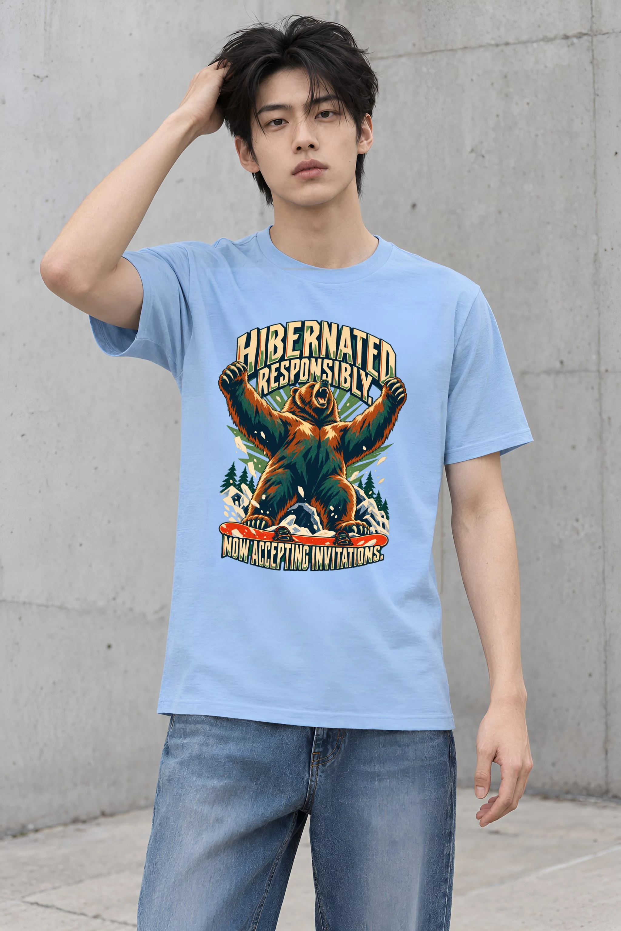 "Hibernated Responsibly" Heavyweight Unisex Crewneck T-shirt