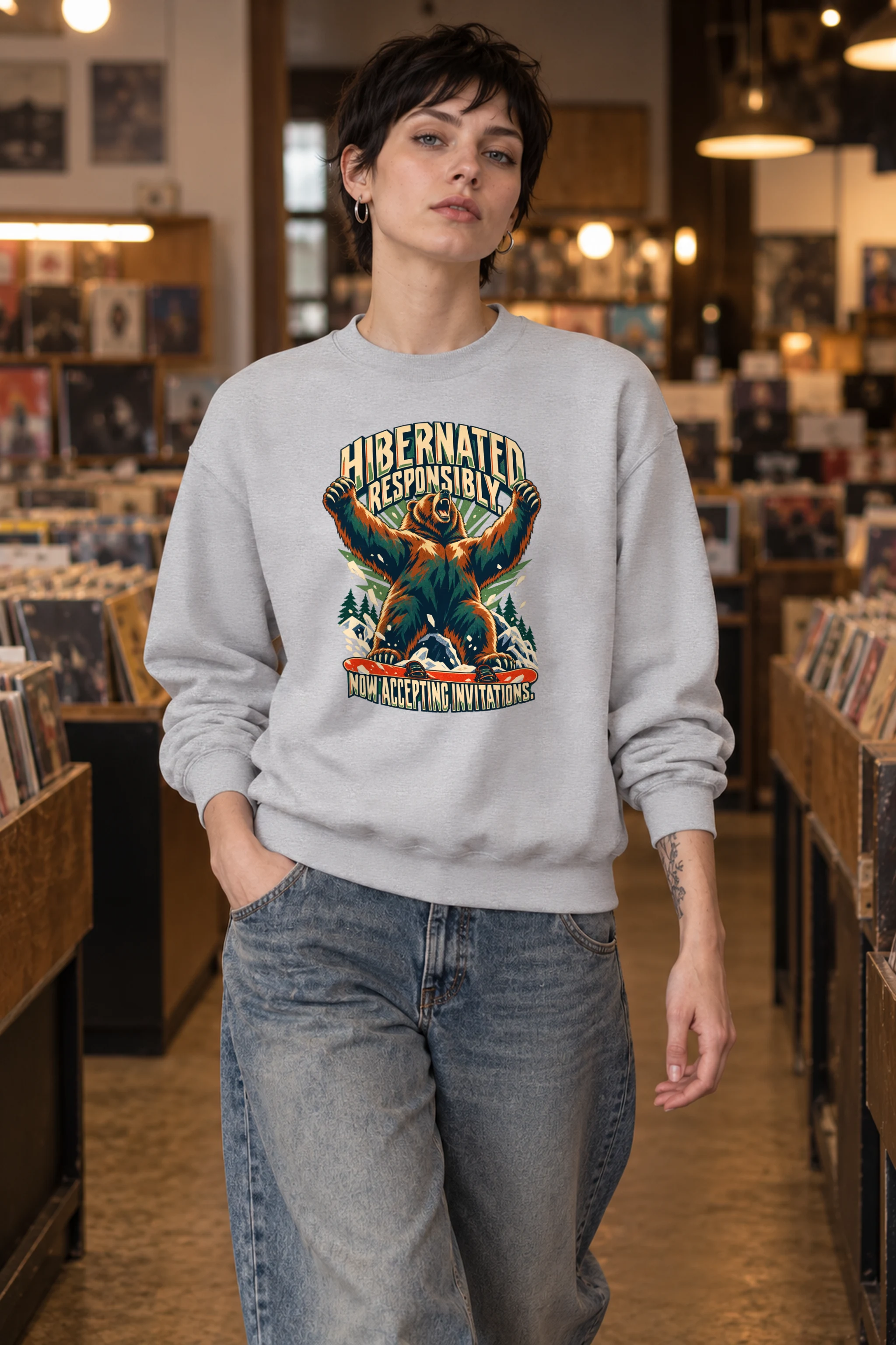 "Hibernated Responsibly" Unisex Crewneck Sweatshirt