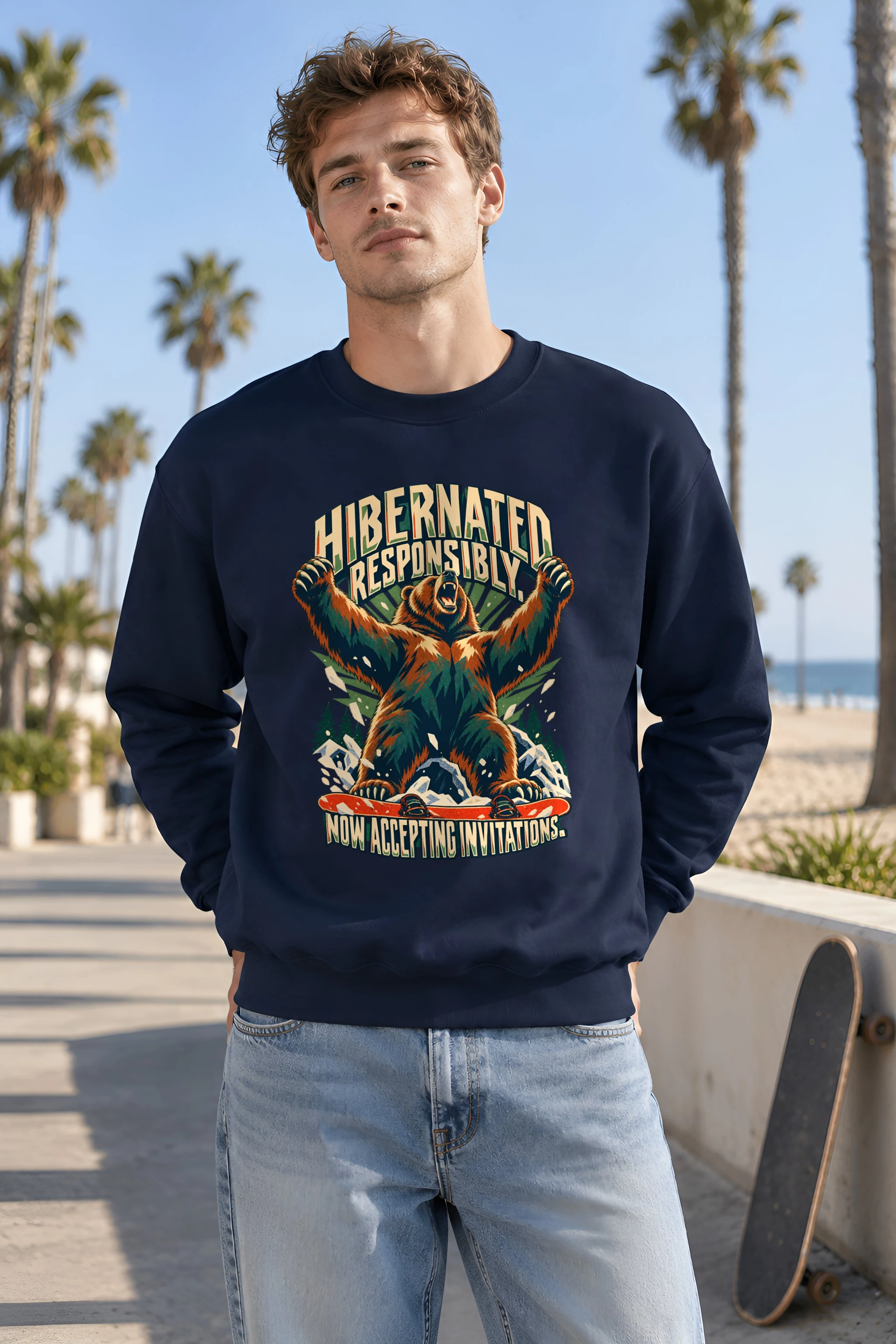 "Hibernated Responsibly" Unisex Crewneck Sweatshirt