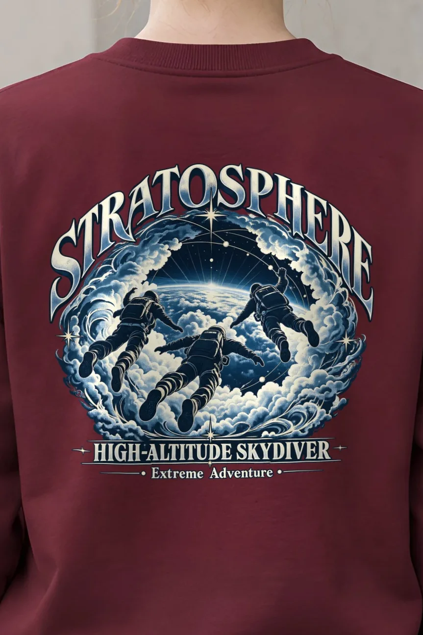 "High-Altitude Skydiver" 1 Crewneck Sweatshirt - the graphic up close
