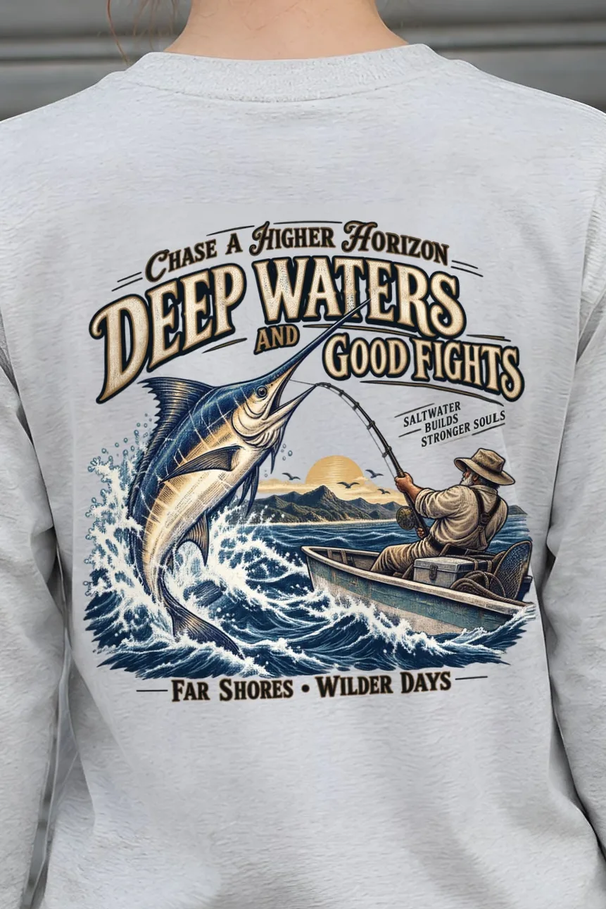 "Higher Horizon" Unisex Longsleeve T-shirt - the graphic up close