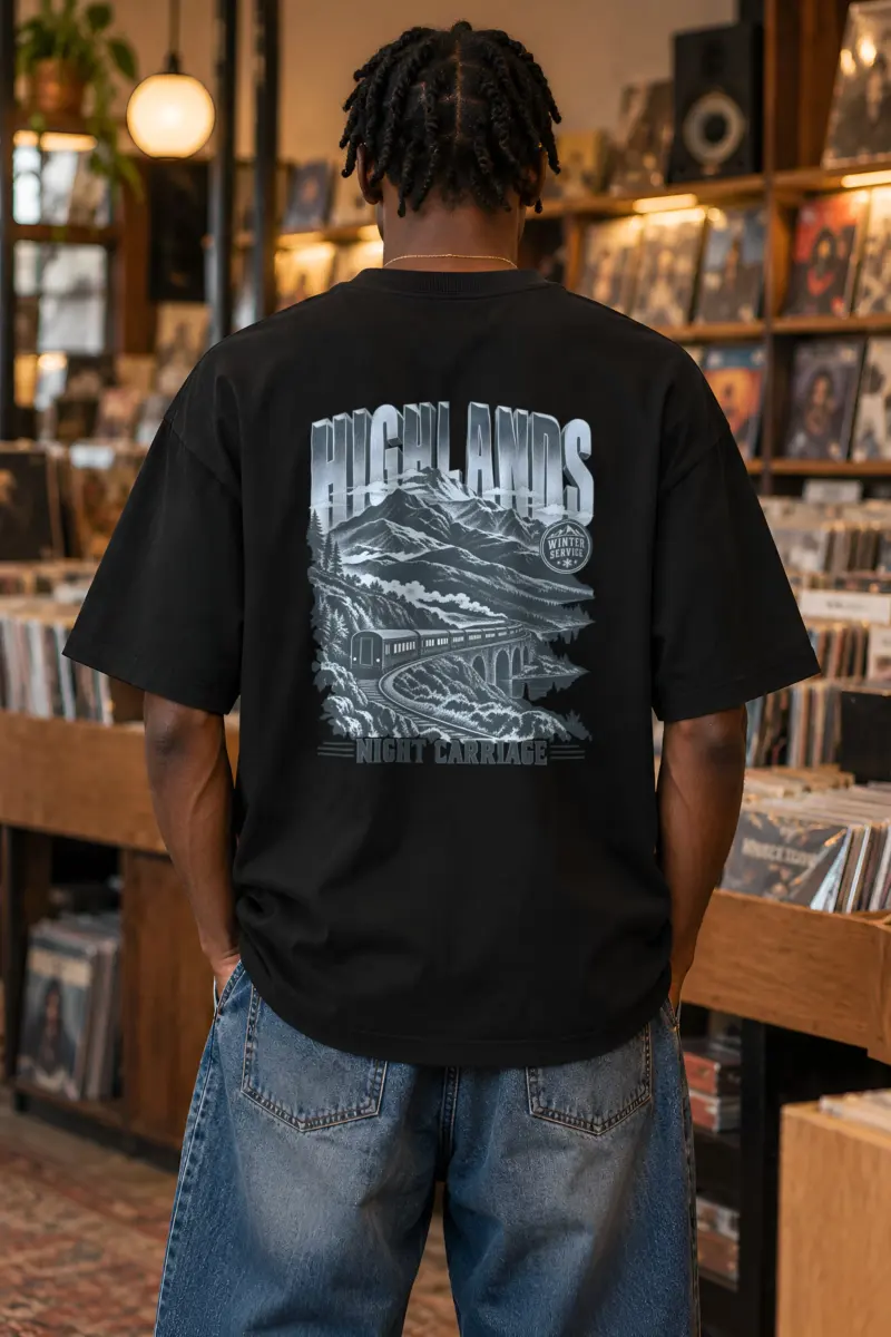 "Highlands Winter Service" Unisex Oversized Heavyweight Crewneck T-Shirt